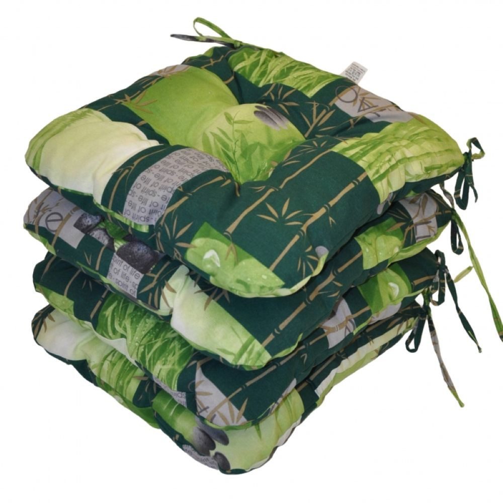 Rattani Sitzkissen 4 x Sitzkissen, Stuhlkissen Lara 36 x 36 cm, 4 er Set Stuhlkissen im Material Uniko