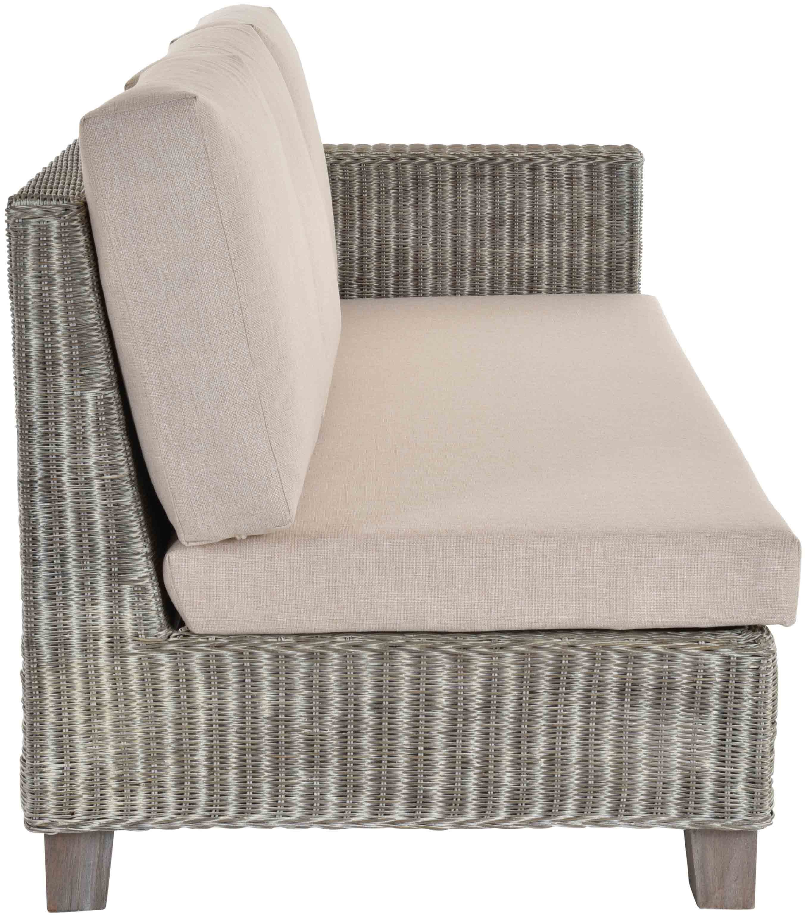 Krines Home Chaiselongue Moderne Recamiere Vermont Rattanliege Chaiselongue Lounge Liege Sofa, mit einer Armlehne, mit Polster