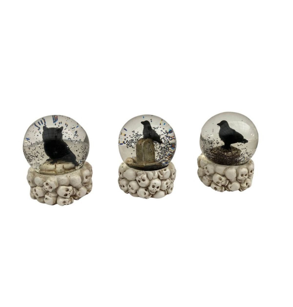 CHAKS Dekoobjekt Halloween Schneekugel 'Schwarz Eule günstig online kaufen