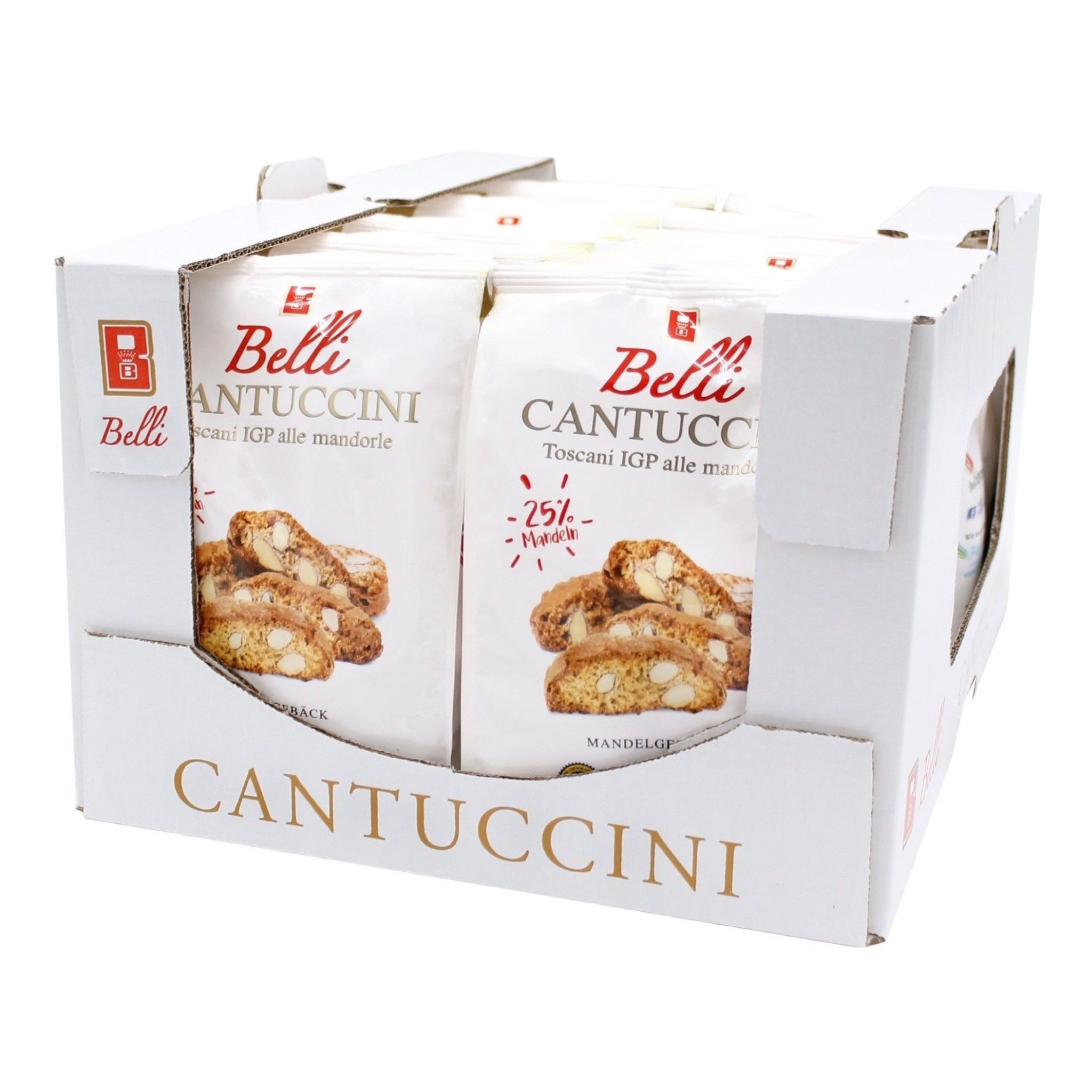 Belli Cantuccini Kekse Belli Cantuccini 10er Pack IGP alle mandorle, 10 x 250 g, (25% Mandeln (10x 250g), Mandelgebäck Italien abgepackte Gebäckstücke)