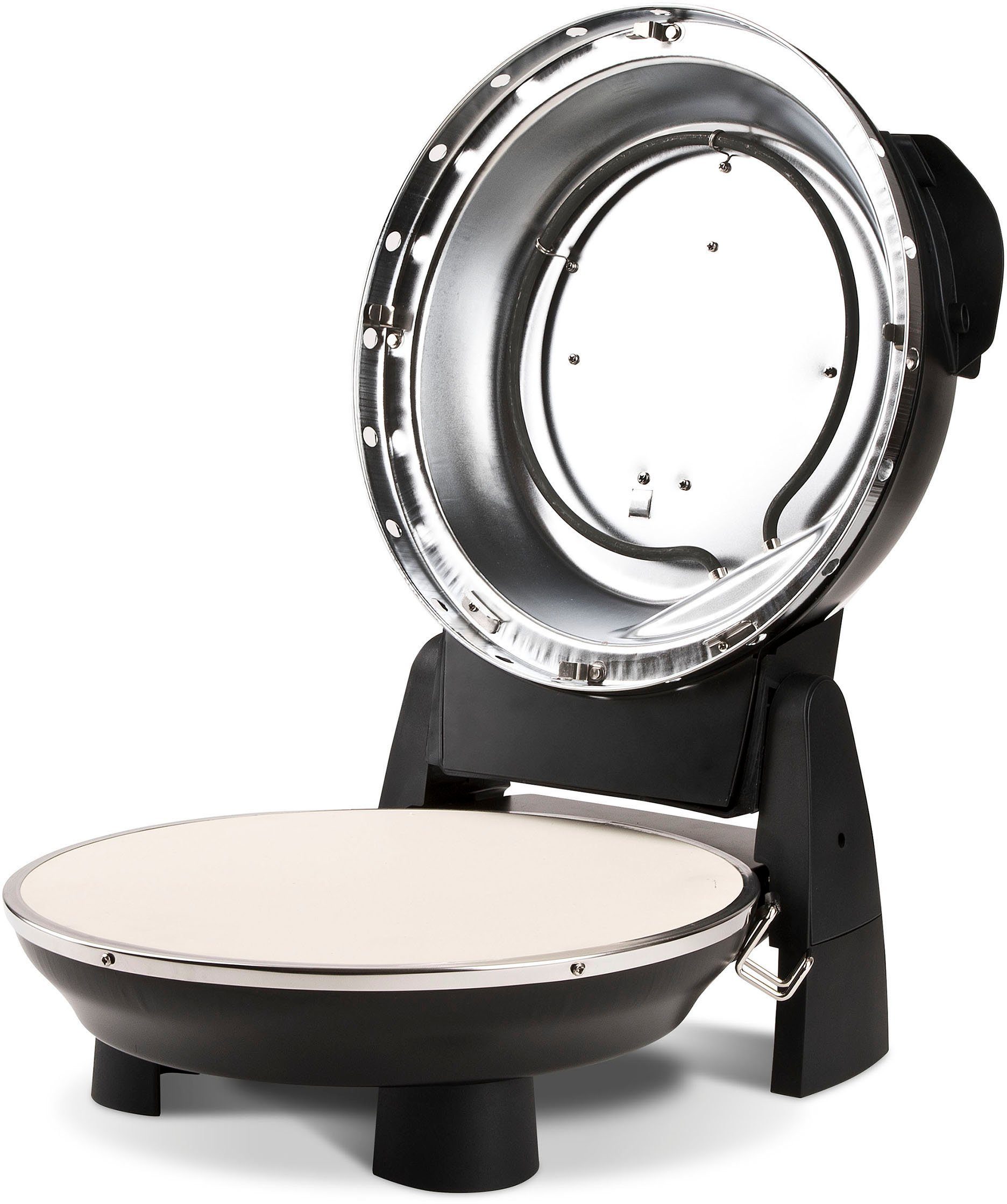 G3Ferrari Pizzaofen Napoletana G1003210 schwarz inkl. 2-ten oberen Pizzastein, bis 400 °C für echte Steinofenpizza und für noch mehr Backvielfalt