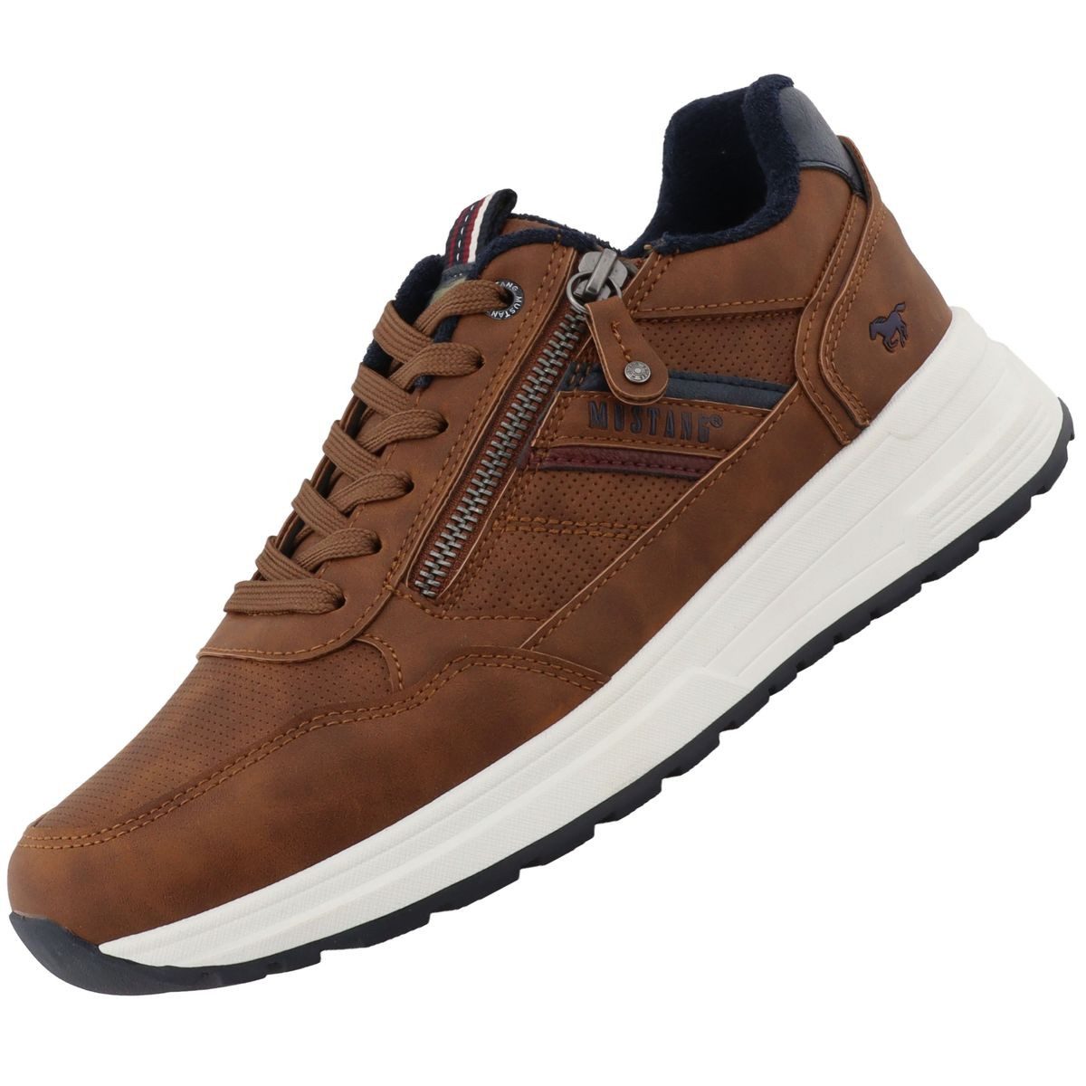 Mustang Shoes 15M0171001-nuts Sneaker Halbschuh mit praktischem Reißverschluss und Schnürung
