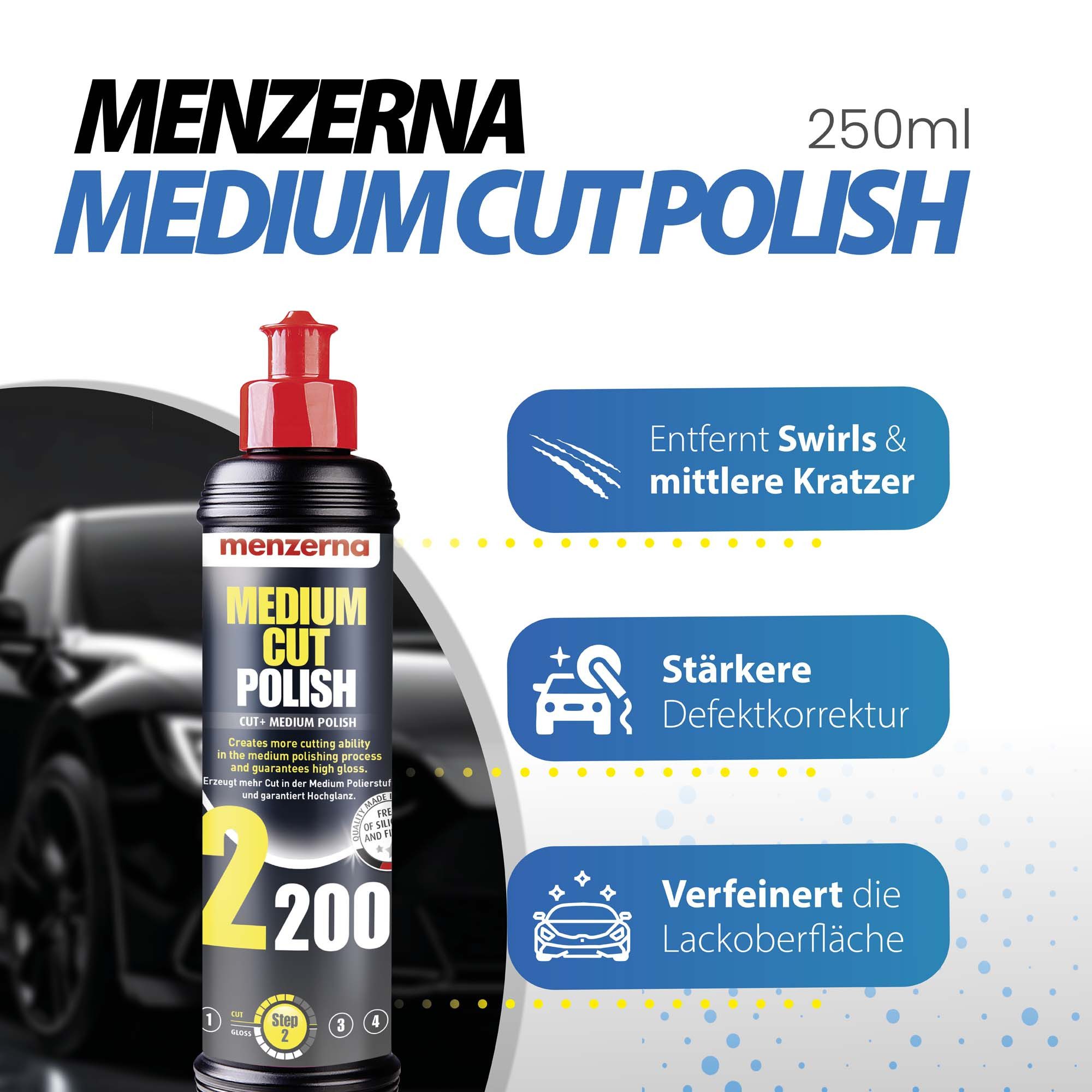 detailmate Menzerna Autopolitur Set - Ceramic Spray - Mikrofasertücher - Politur Autopolitur (Set, Autopolitur Set), Politur + Mikrofasertücher + Ceramic Spray – Bild 4 von 5