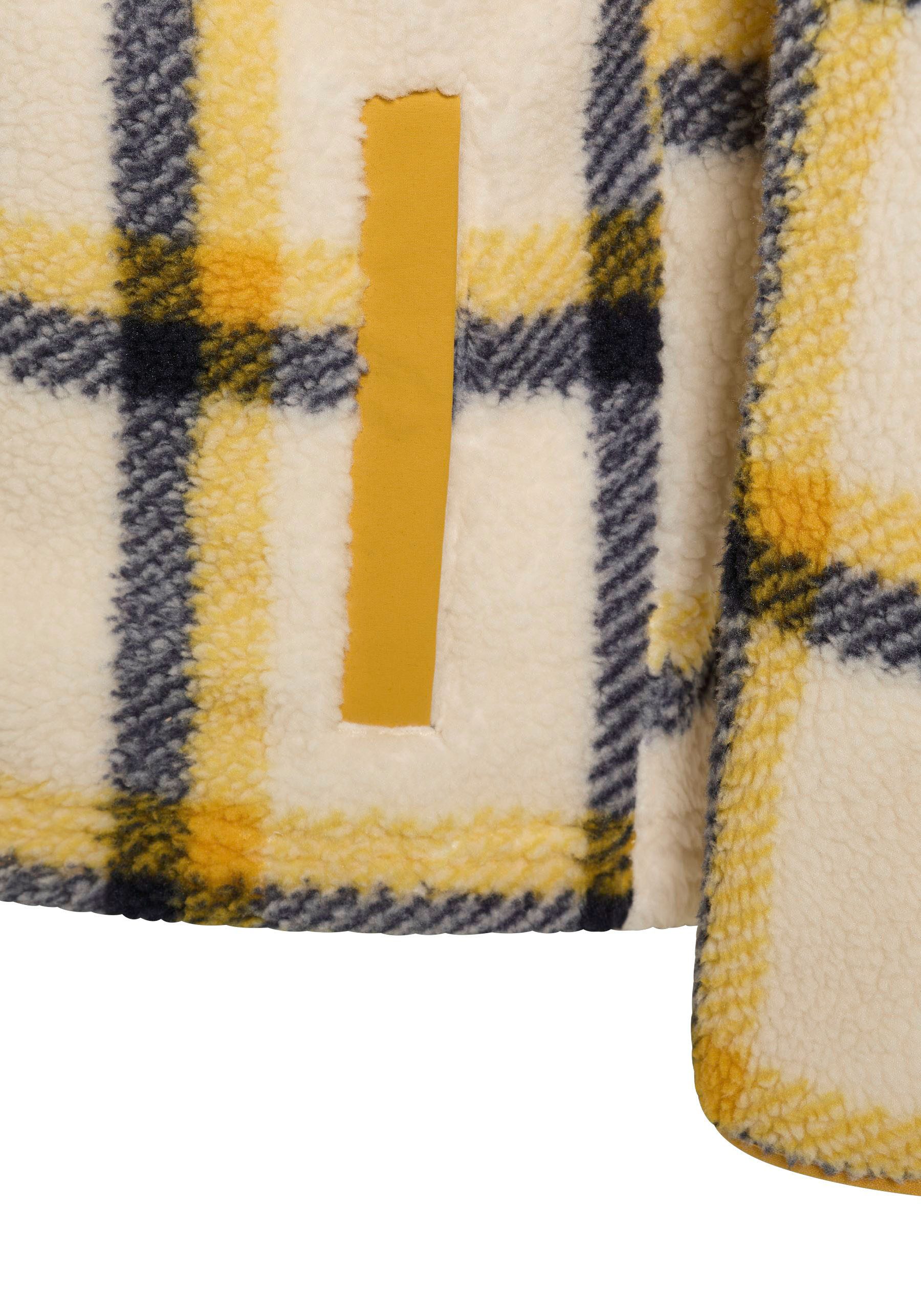 Jack Wolfskin Fleecejacke FELSLICHT CHECK JACKET mit Stehkragen, hochfloriges 300er Sherpa Fleece