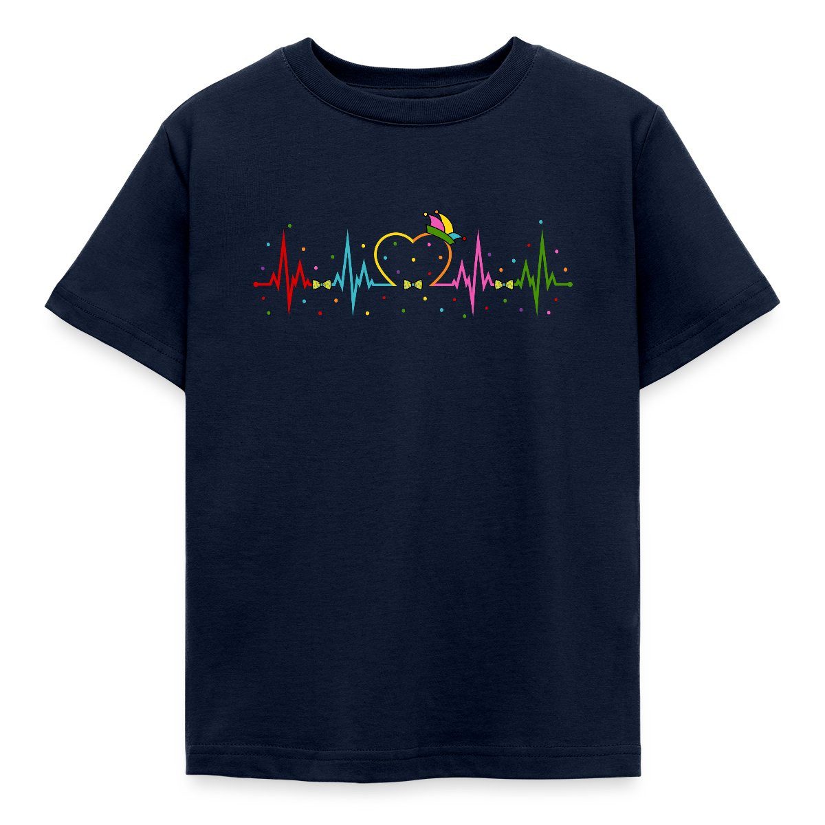 T-Shirt Bunter Herzschlag Mit Herz Für Karneval Kinder T-Shirt