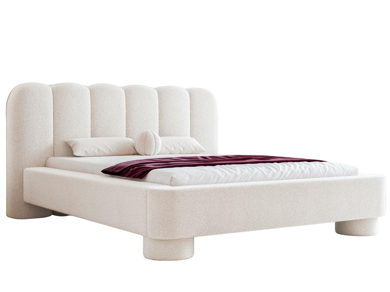Compleo Polsterbett Polsterbett Boucle Stoff, Designerbett, Bubble bett, MADE IN EU (Japandi design), TOPSELLER, Wolkenbett modern