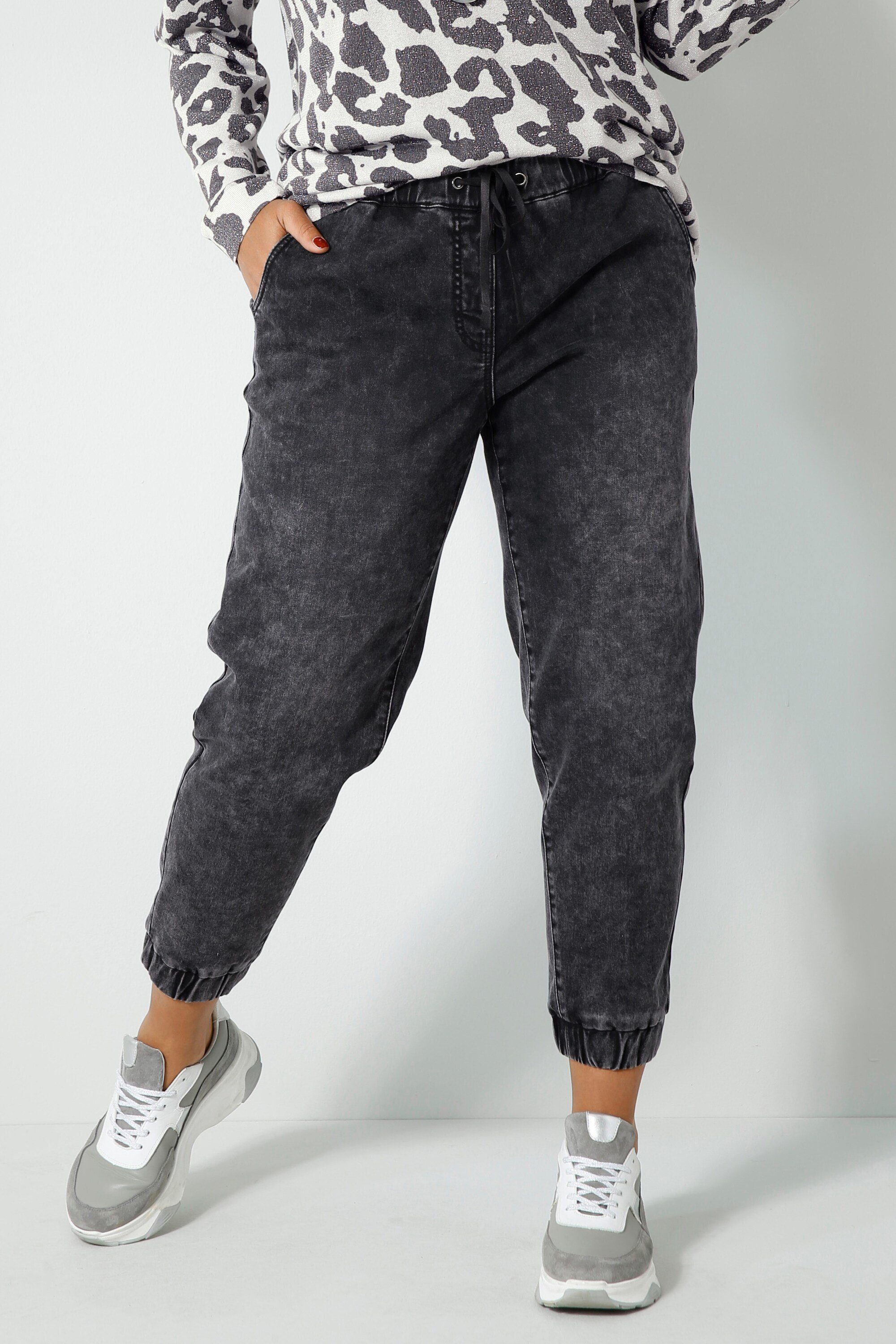 Angel of Style Schlupfhose Denim-Joggpants Karottenform moon washed