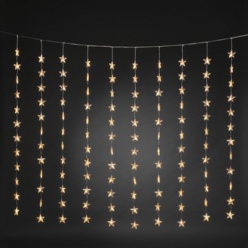 KONSTSMIDE LED-Lichtervorhang Weihnachtsdeko, 120 Sterne, 120 bernsteinfarbene Dioden