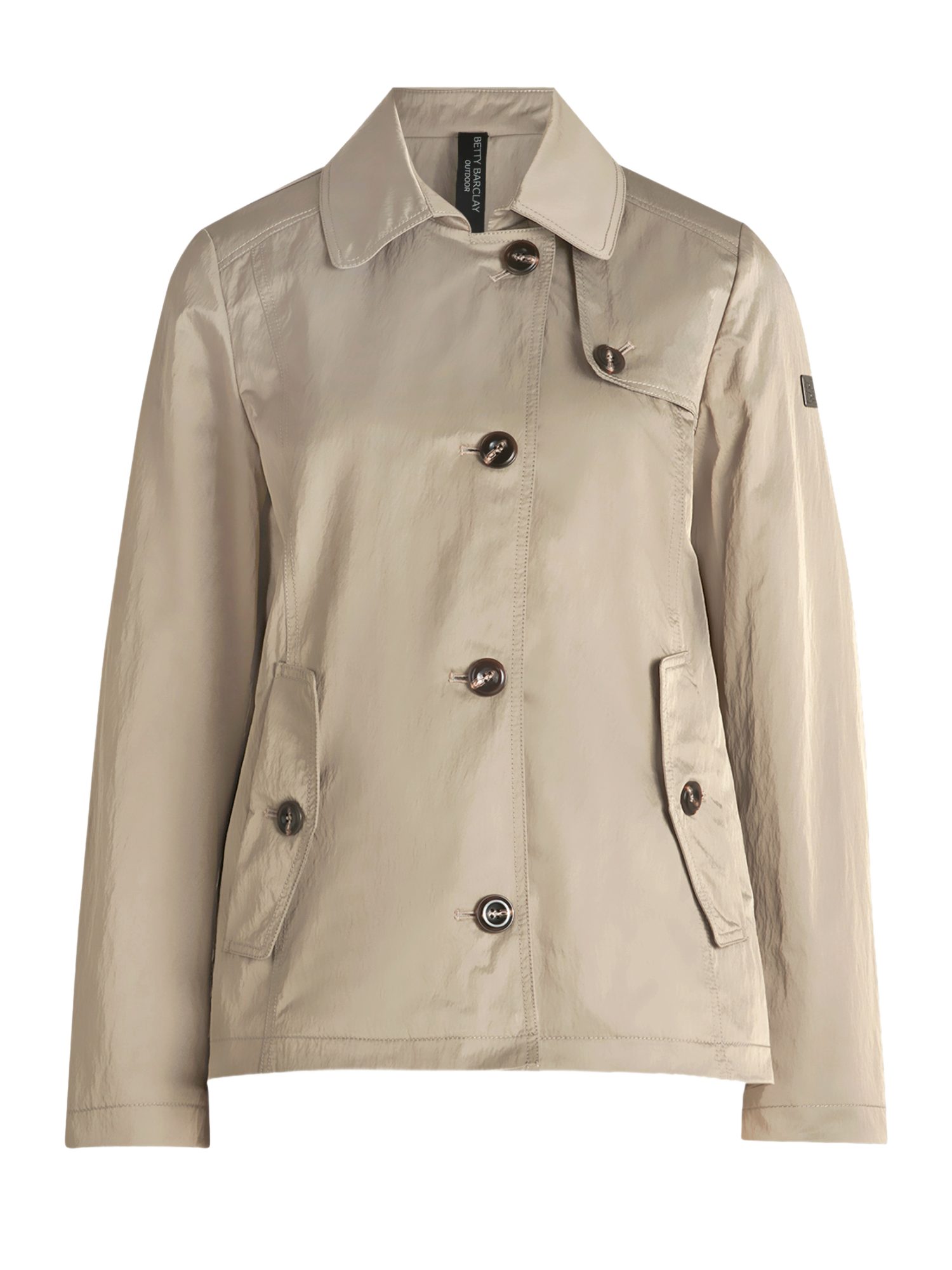 Betty Barclay Kurzjacke natur,Casual,Polyester,Unifarben,Umlegekragen,Lang,Loose Fit