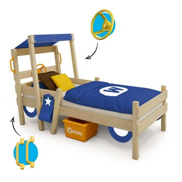 Wickey Kinderbett Crazy Sparky Fun - Spielbett, Holzbett 90 x 200 cm (Holzpaket aus Pfosten und Brettern, Spielbett für Kinder), Massivholzbett