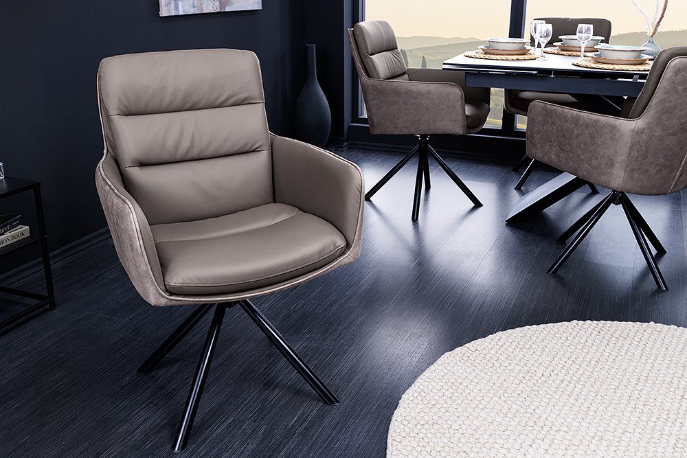 riess-ambiente Polsterstuhl BIG GEORGE taupe / schwarz (Einzelartikel, 1 St günstig online kaufen