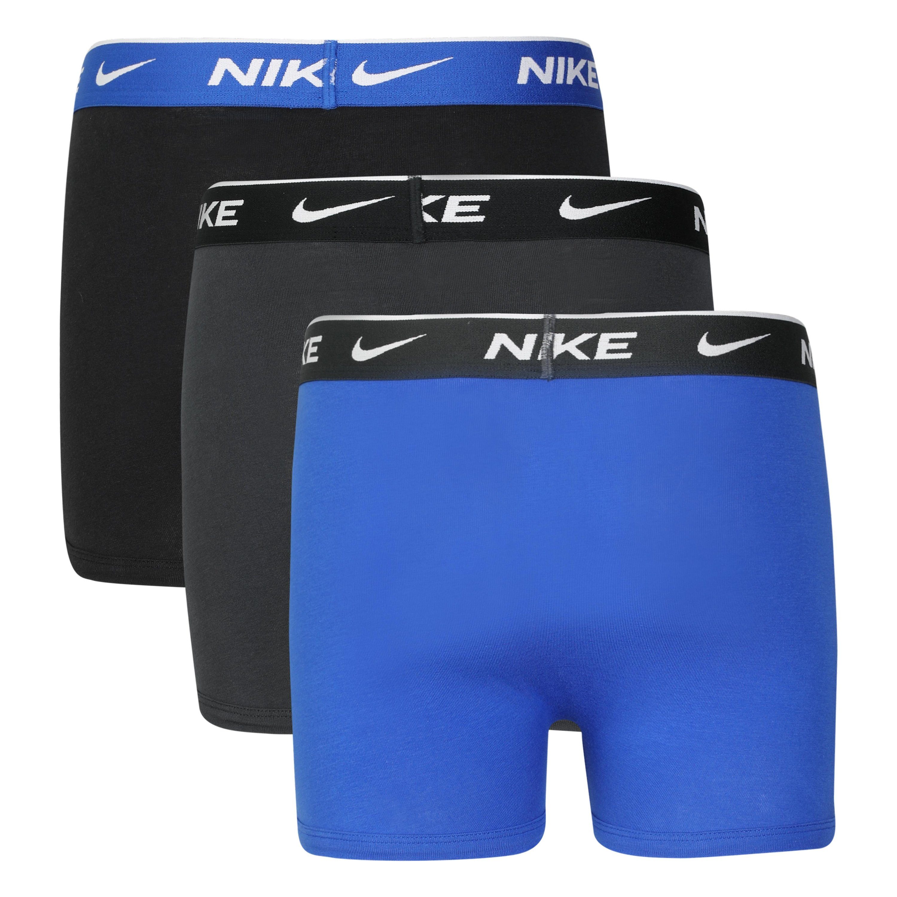 3er-Pack) (Packung, BOXER blau, Nike 3PK Boxershorts schwarz anthrazit, BRIEF COTTON 3-St., für EVERYDAY Kinder Sportswear