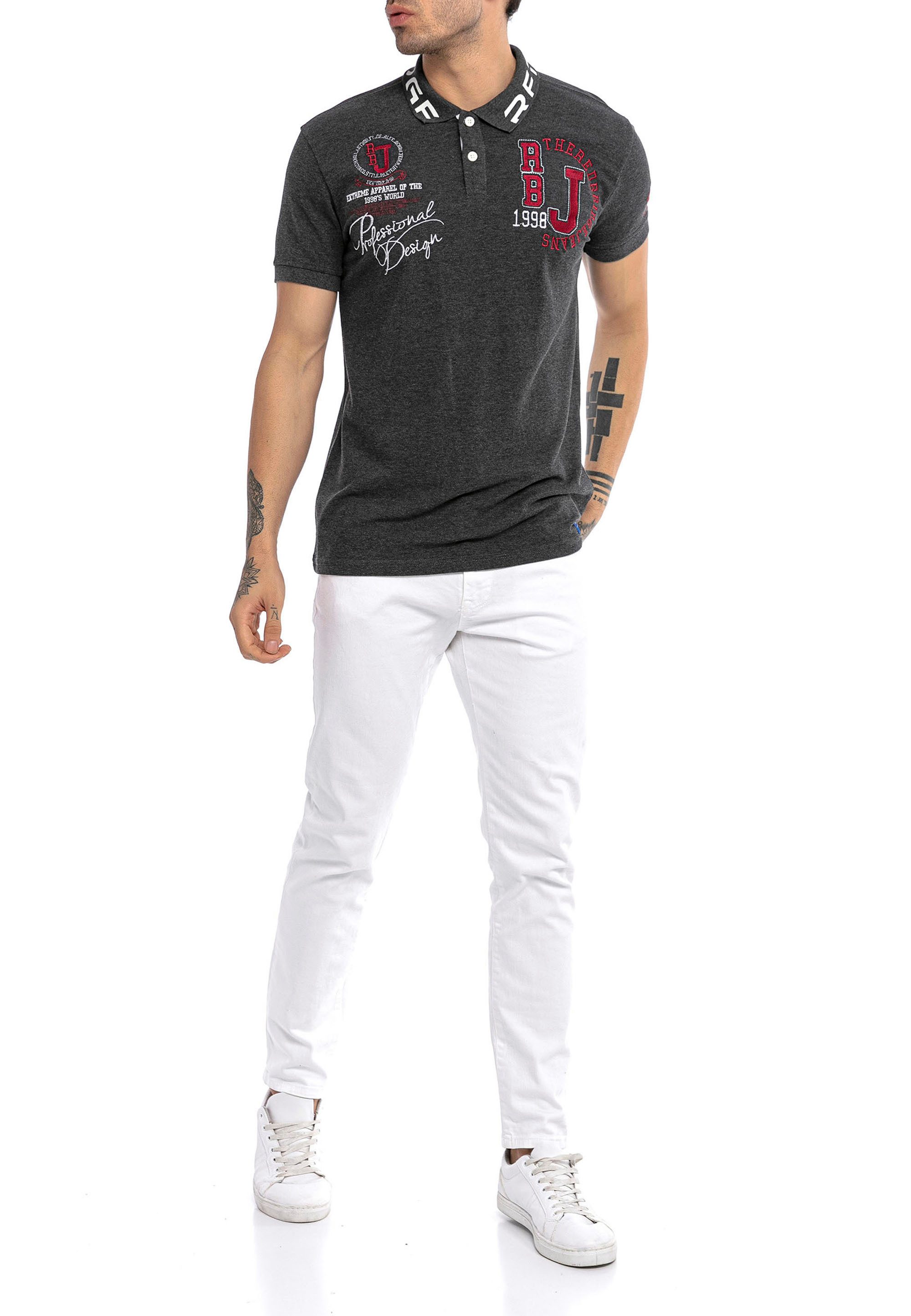RedBridge Poloshirt mit Logo-Stickereien – Casual, Regular Fit, 100% Baumwolle