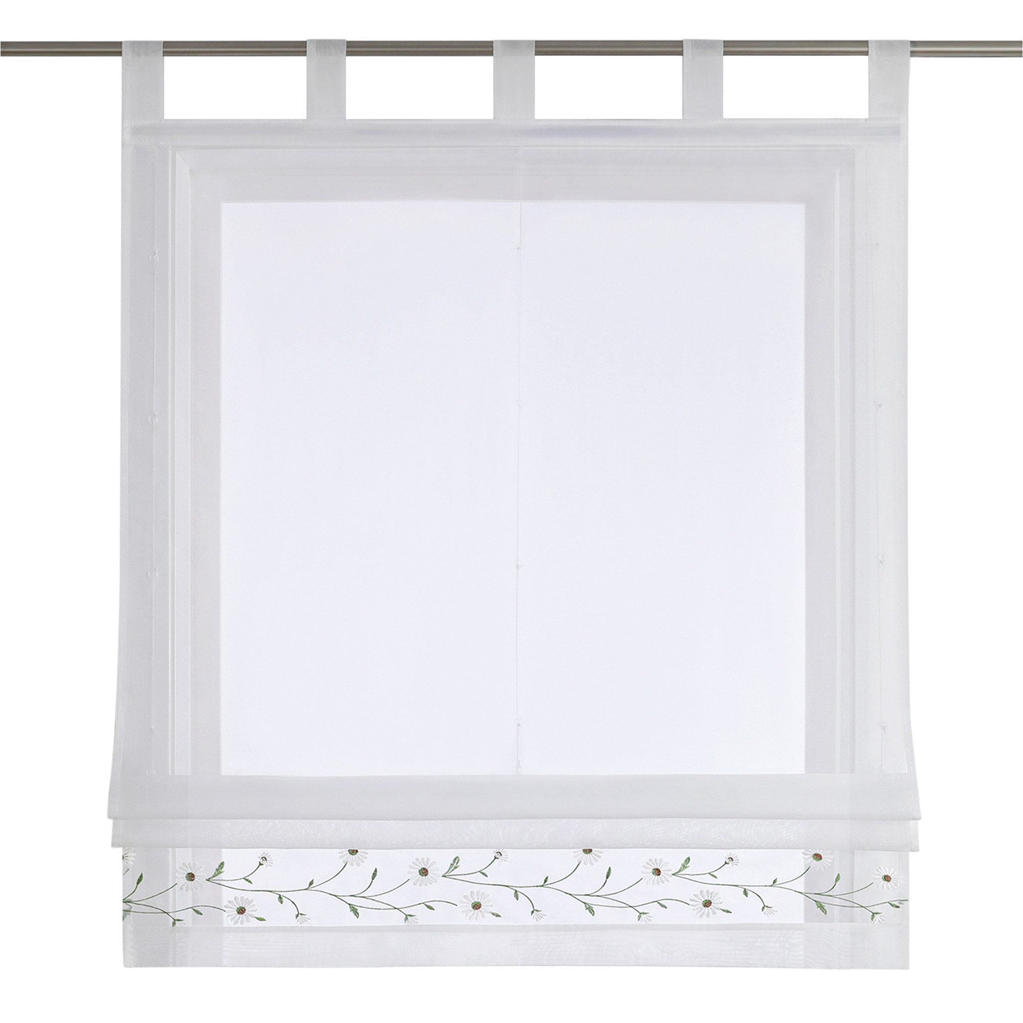 Joyswahl Raffrollo, Bestickte Gardine mit Blumen, Landhausstil günstig online kaufen