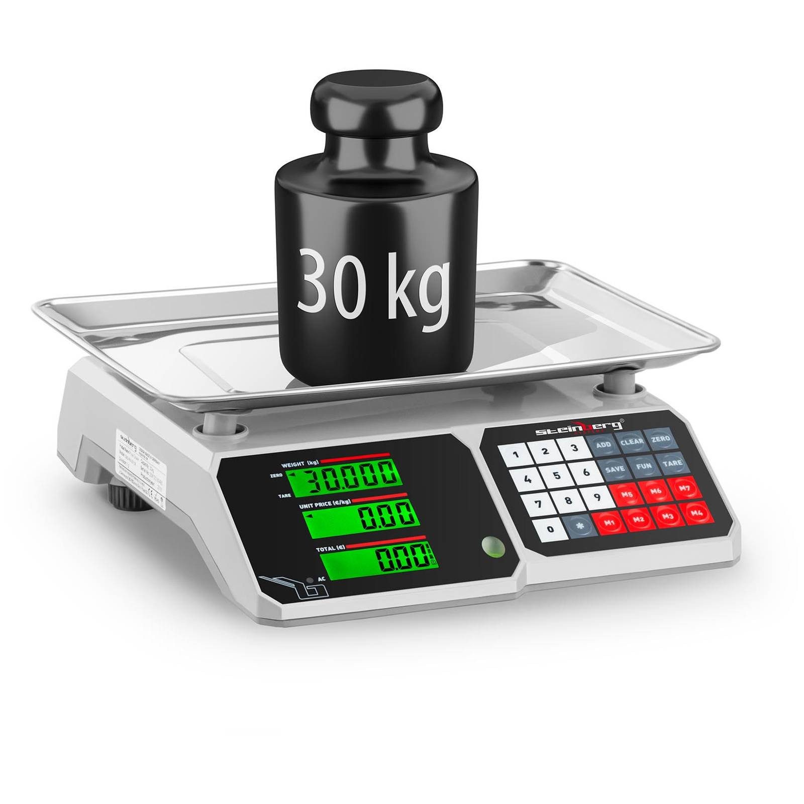 Steinberg Systems Präzisionswaage Kontrollwaage 30 kg / 1 g Ladenwaage Preiswaage Marktwaage Tischwaage