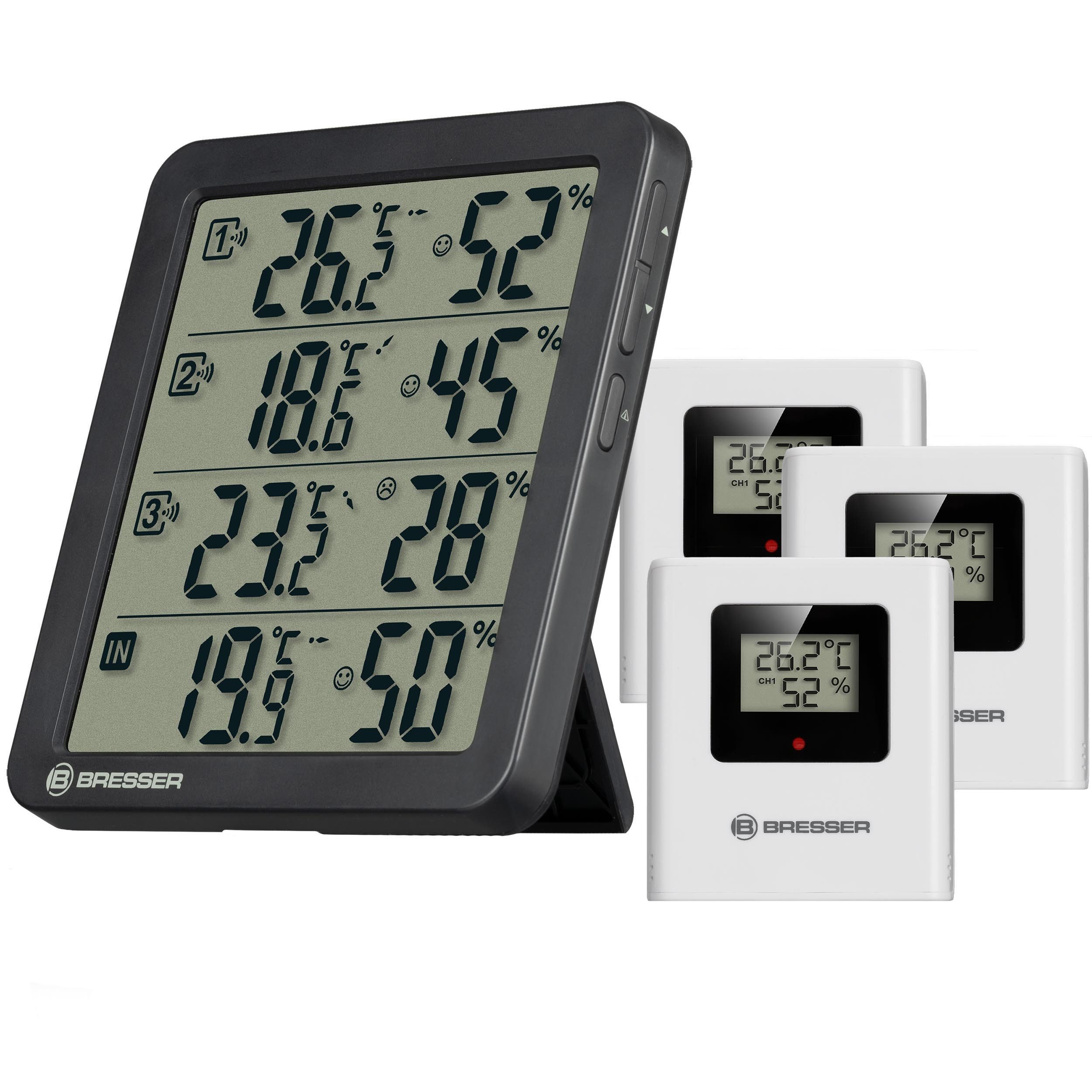 Hygrometer BRESSER Quadro NV Thermo-Hygrometer schwarz