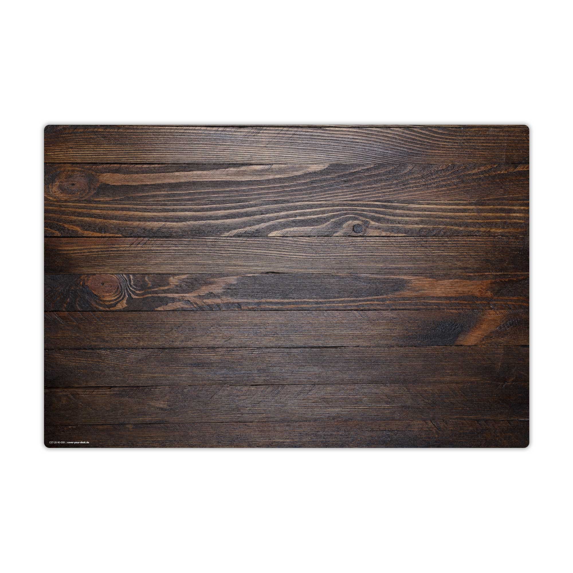 cover-your-desk.de Schreibtischunterlage abwaschbar - Holzoptik dunkelbraun - premium Vinyl - Made in Germany, (1 tlg., abwischbar, Hergestellt in Deutschland)