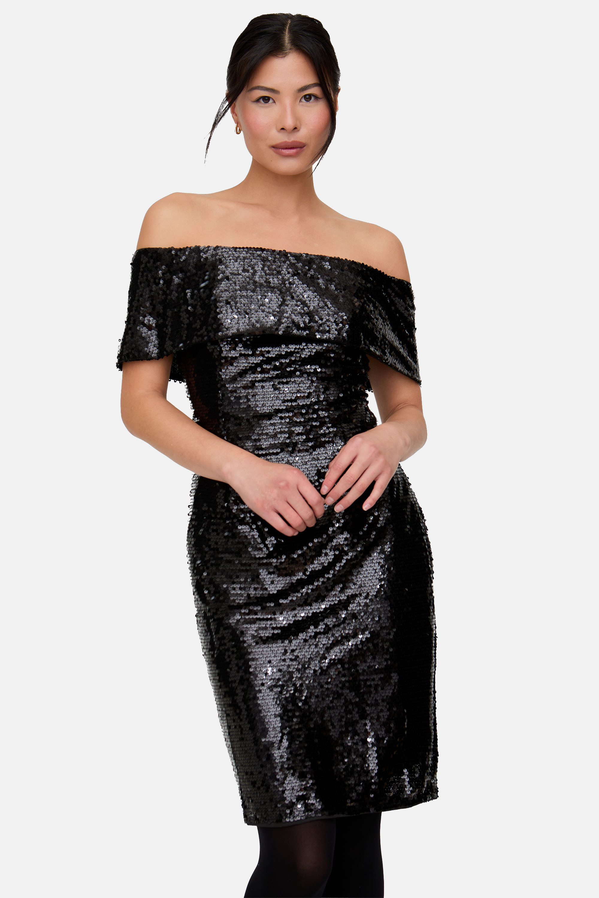 Lily and Lionel Midikleid Jaya Off The Shoulder Sequins Midi Dress Damen günstig online kaufen