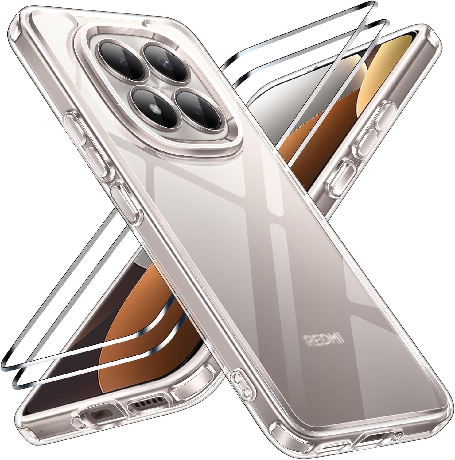 MSM Handyhülle Hülle + 2X Schutzglas für Xiaomi Redmi Note 15 Pro 5G Full 9H