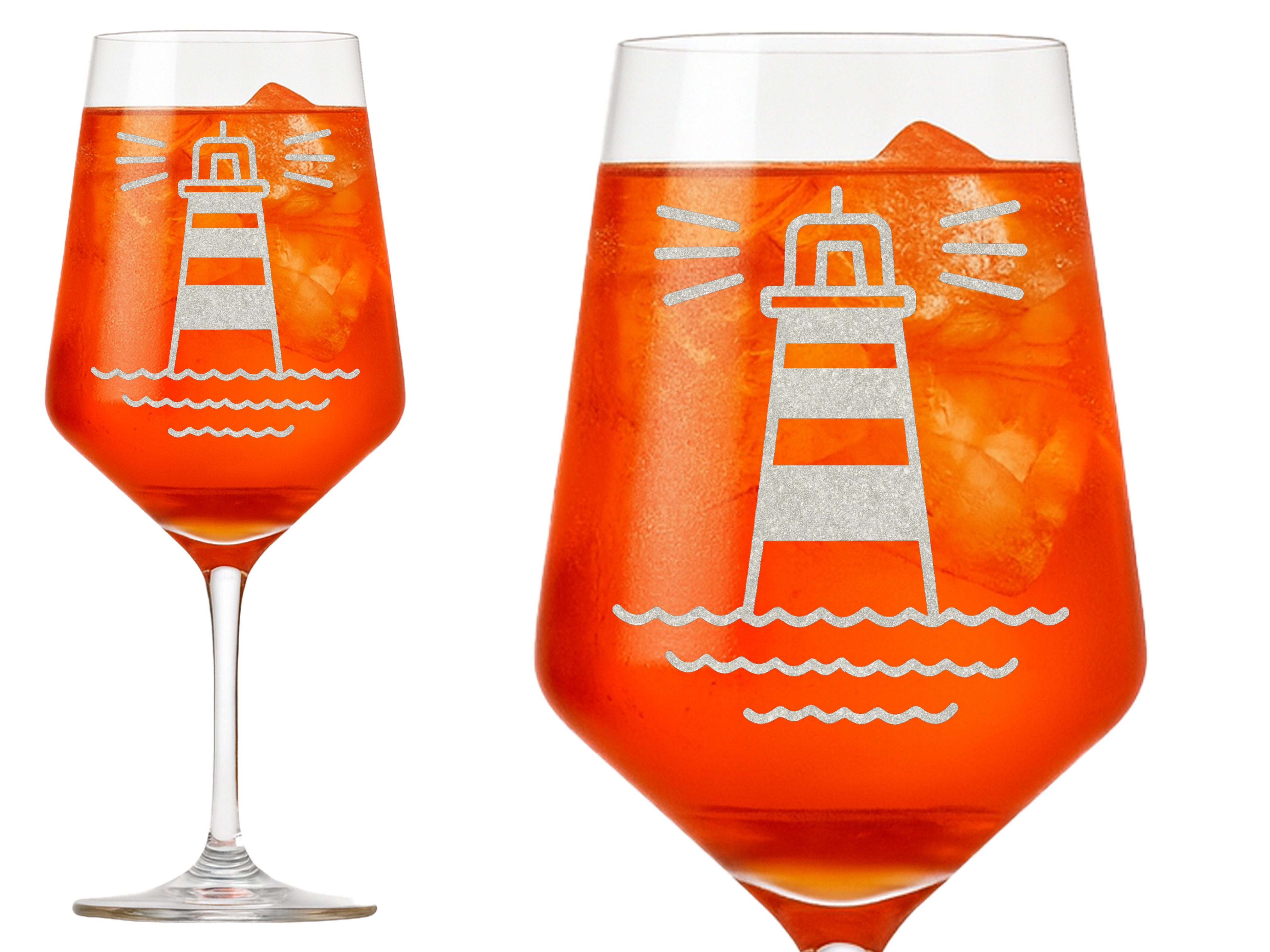 eXODA Weinglas Gravur Leuchtturm - spülmaschinenfest 350 ml, 1-tlg., Glas, Atemberaubende Darstellung