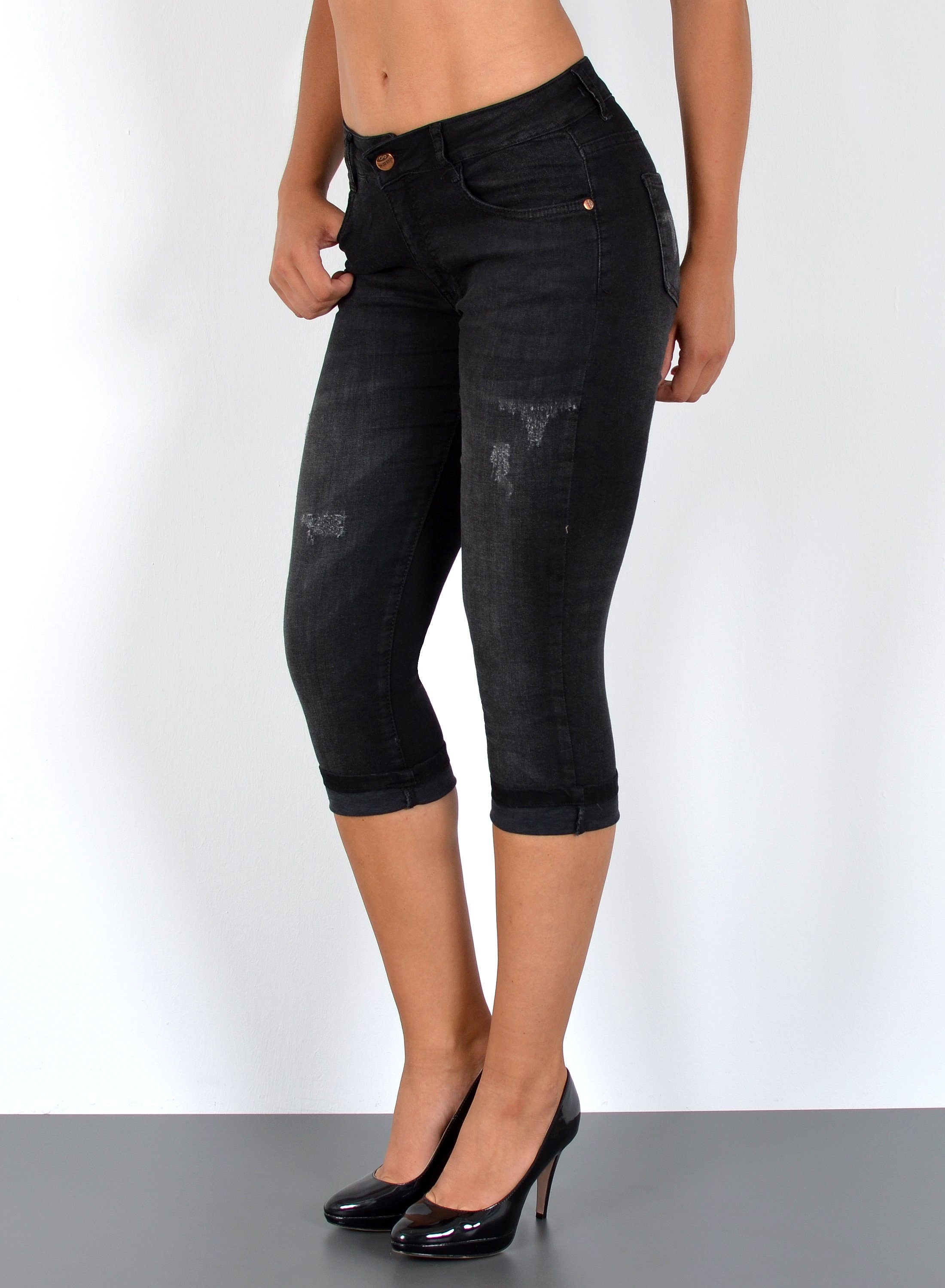 ESRA Caprijeans Damen Jeans Capri Hose günstig online kaufen