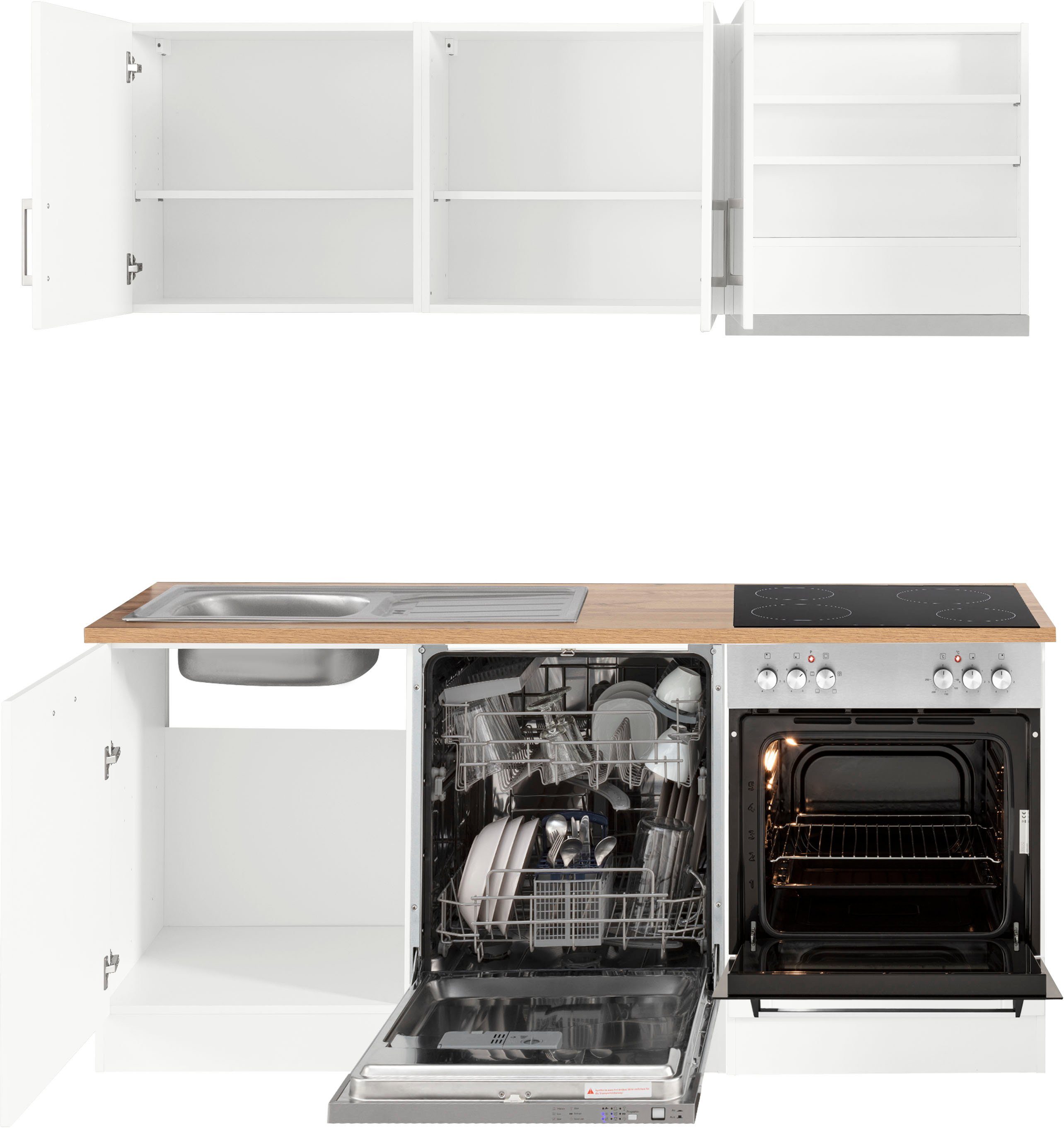 KOCHSTATION Küchenzeile KS-Tinnum, mit E-Geräten, Breite 180 cm – Bild 4 von 5