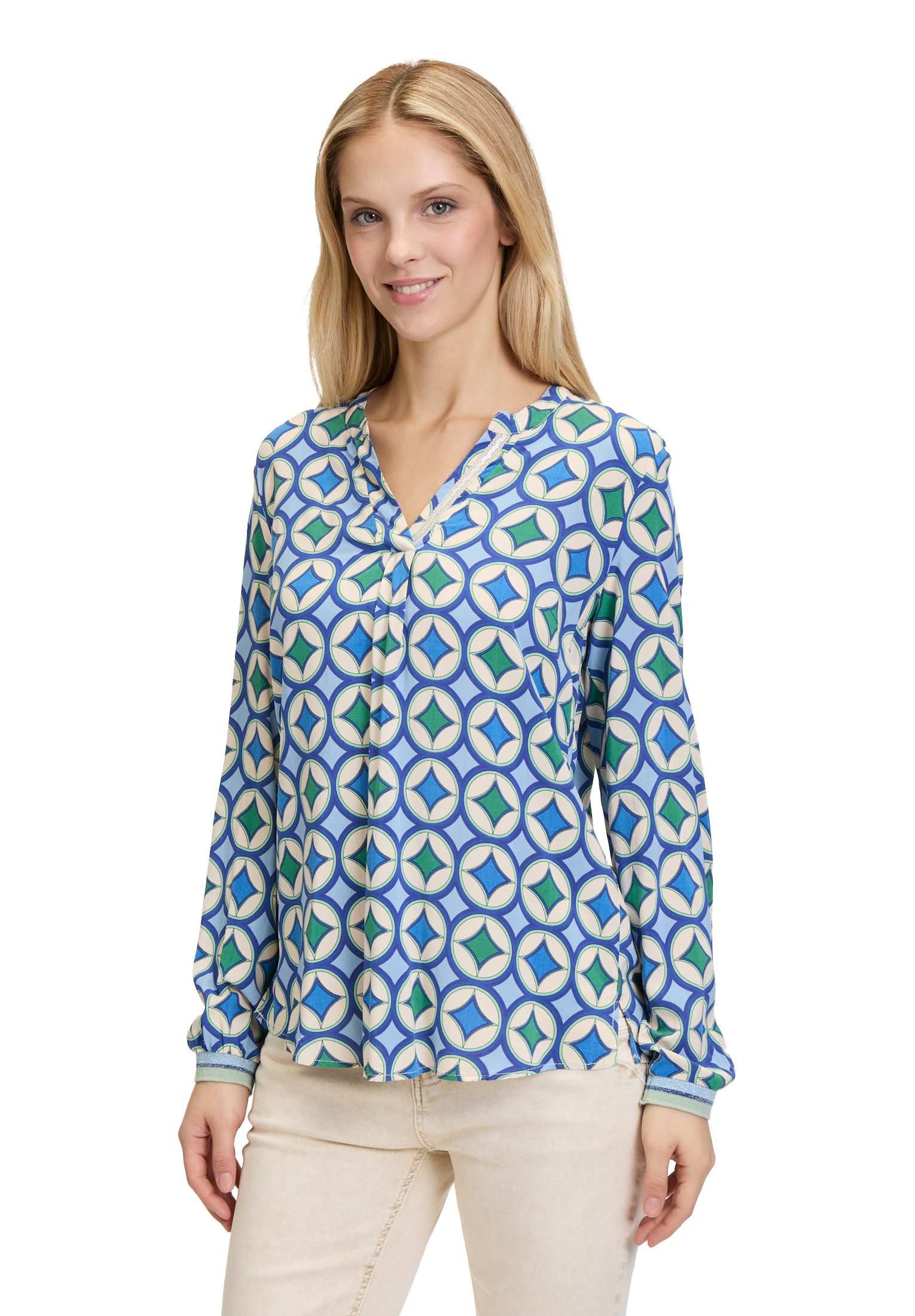 Shirtbluse Cartoon Blusenshirt mit Rippbündchen