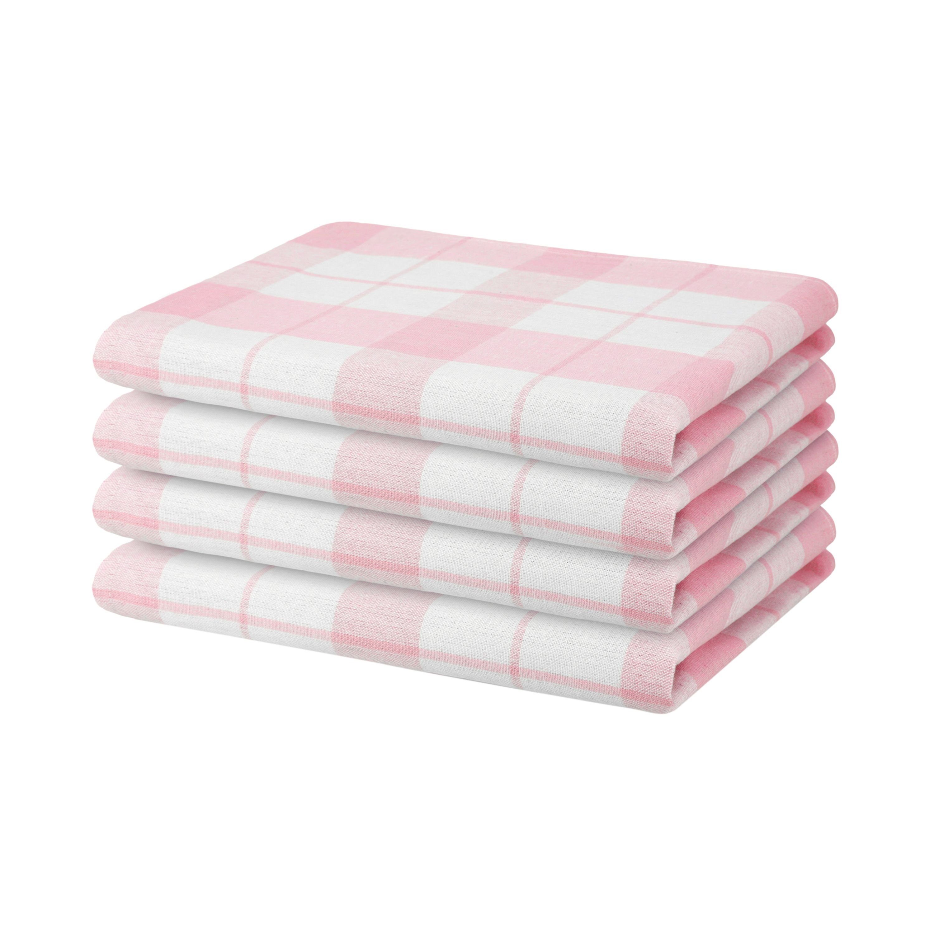 GTS Textile 4 Küchentücher Spültuch life 70g 100% Baumwolle (4-tlg) Set rosé Spühltuch Geschirrtücher Abwaschlappen, 4er