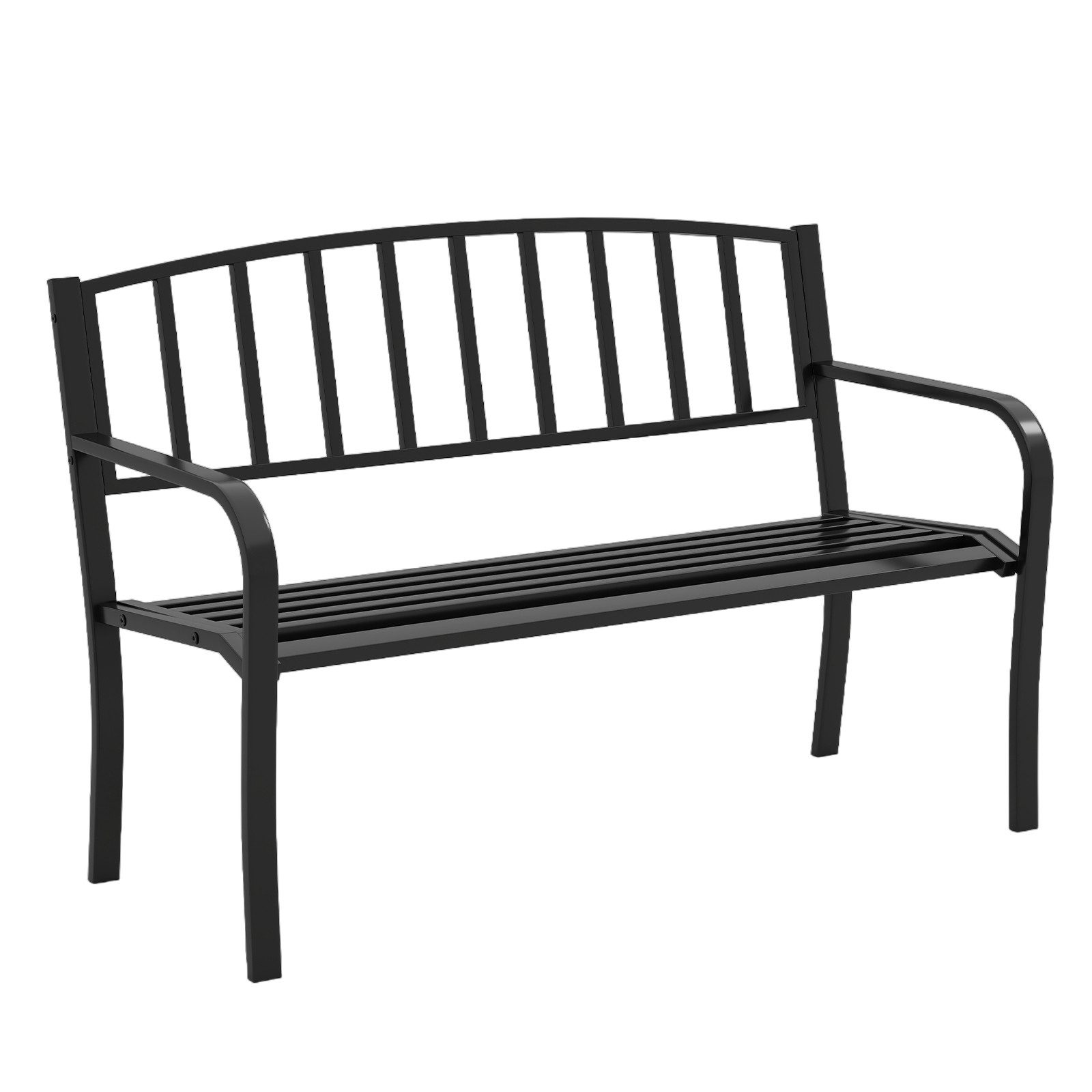 COSTWAY Gartenbank, Sitzbank 3-Sitzer aus Metall bis 300kg belastbar, 127cm