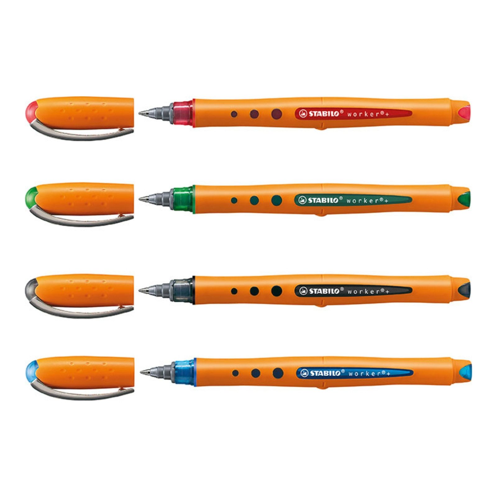 STABILO Hefter STABILO worker + Tintenroller - 0,3 mm - 4er Set