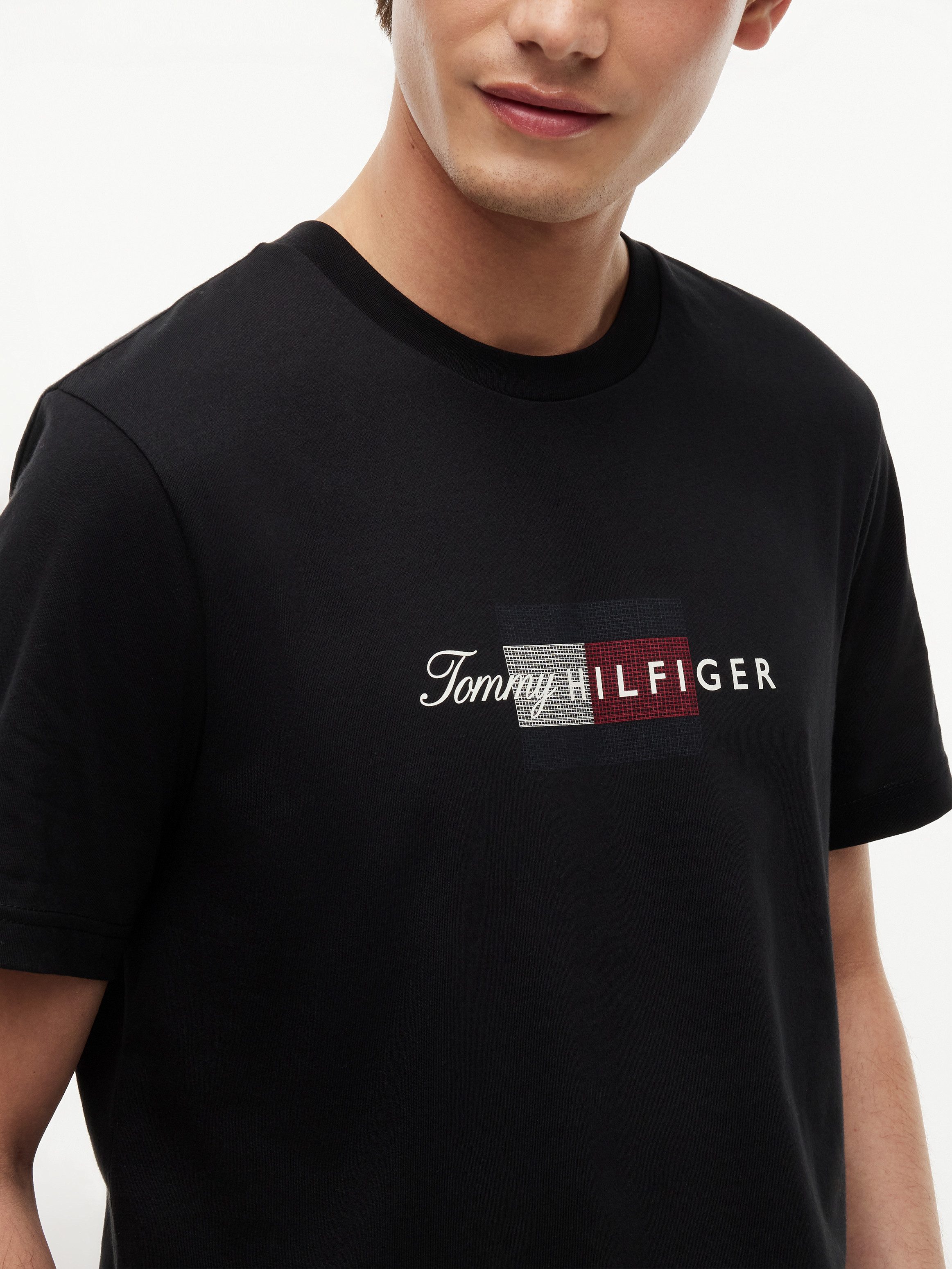 Tommy Hilfiger T-Shirt SCRIPT FLAG REGULAR TEE aus Jersey mit Flag-Grafik