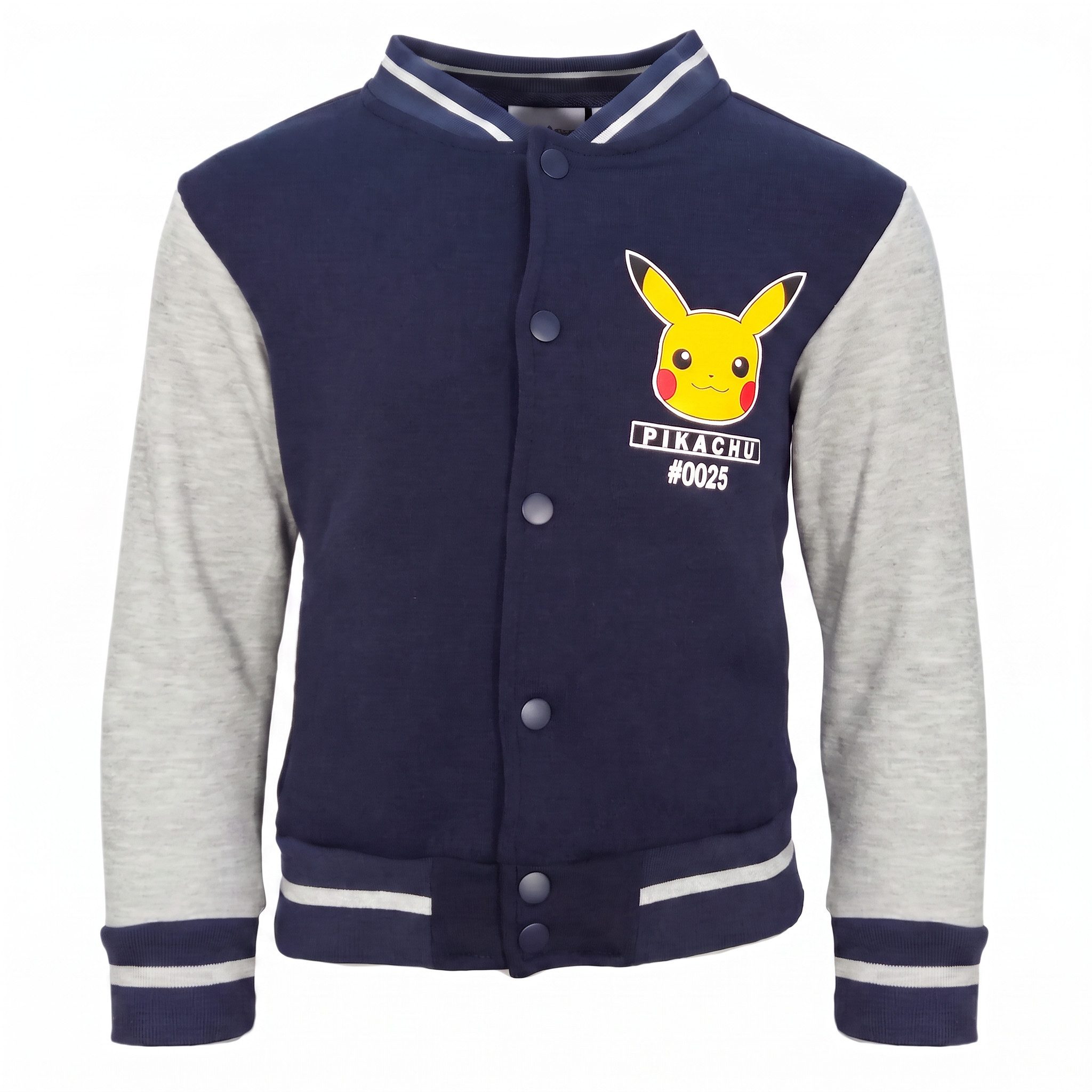 POKÉMON Collegejacke Pokémon Pikachu Kinder Baseballjacke Jungen Jacke mit Druckknöpfen Gr. 98 bis 128 – Bild 2 von 5