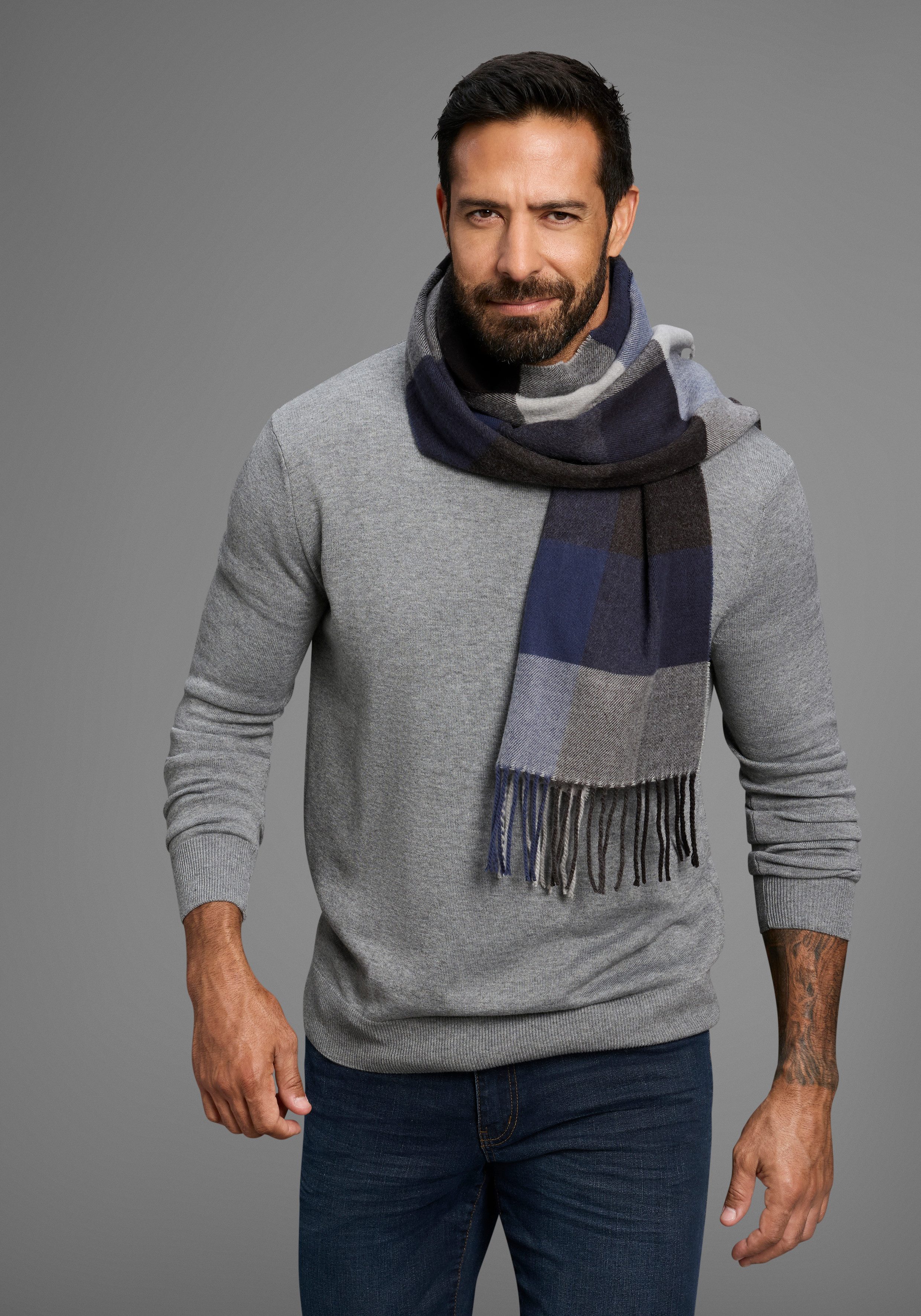 Man's World Schal, im modischem Karomuster günstig online kaufen