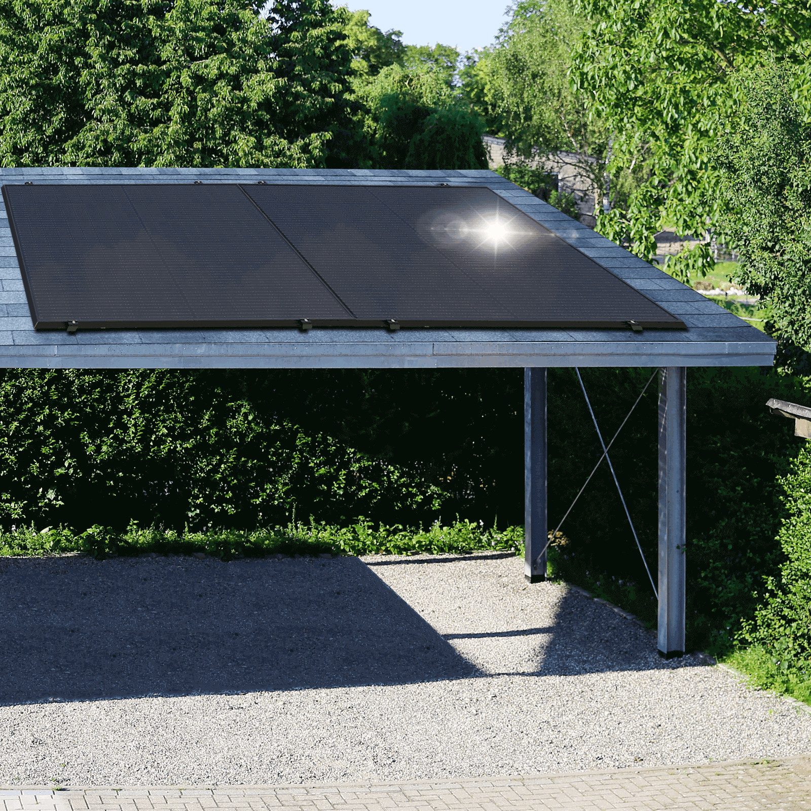 SUNNIVA Balkonkraftwerk 920W BIFAZIAL FULLBLACK komplett Steckdose, (GROWATT NEO-800M-X Watt Wechselrichter, PV Solaranlage Komplettset,2x460W Glas-Glas Bifacia – Bild 5 von 5