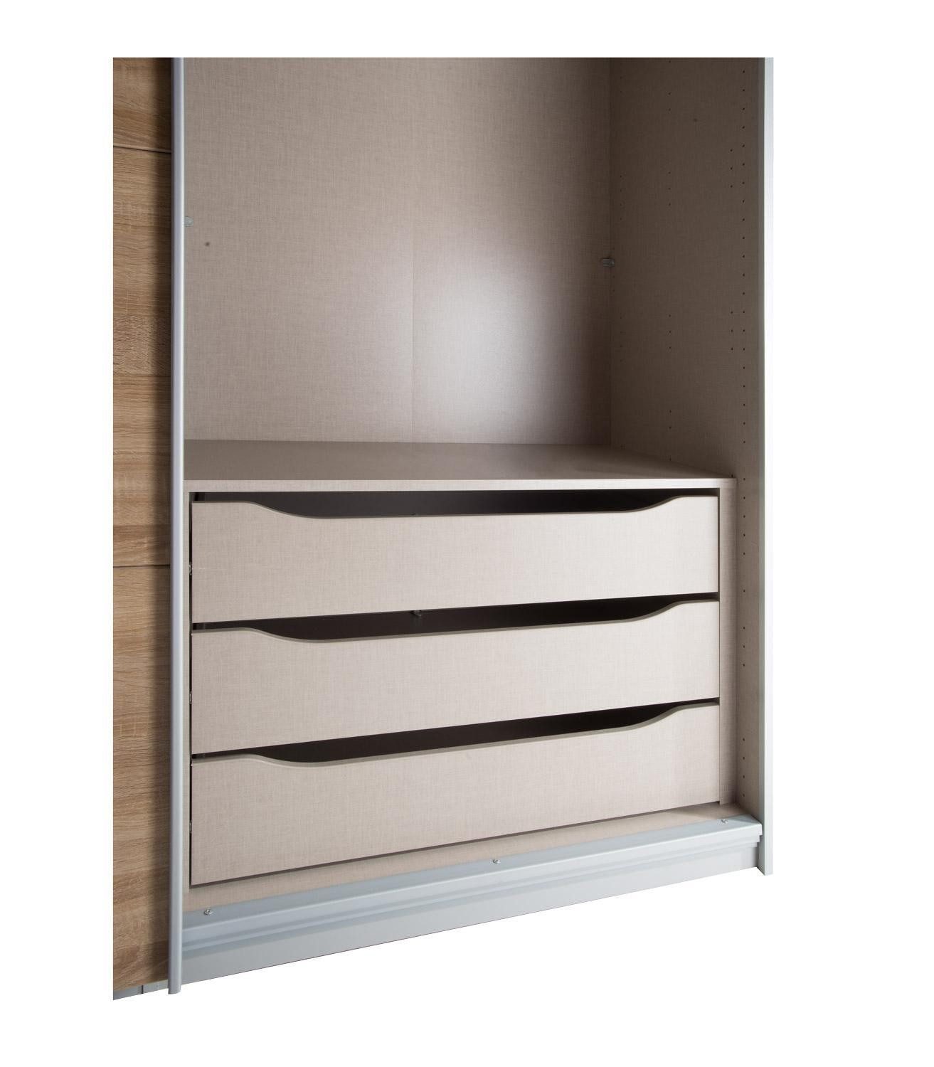 rauch Kleiderschrank Schubkasteneinsatz ORANGE, B 88 cm grau, mit 3 Schüben für Kleiderschränke mit 90 cm Breite