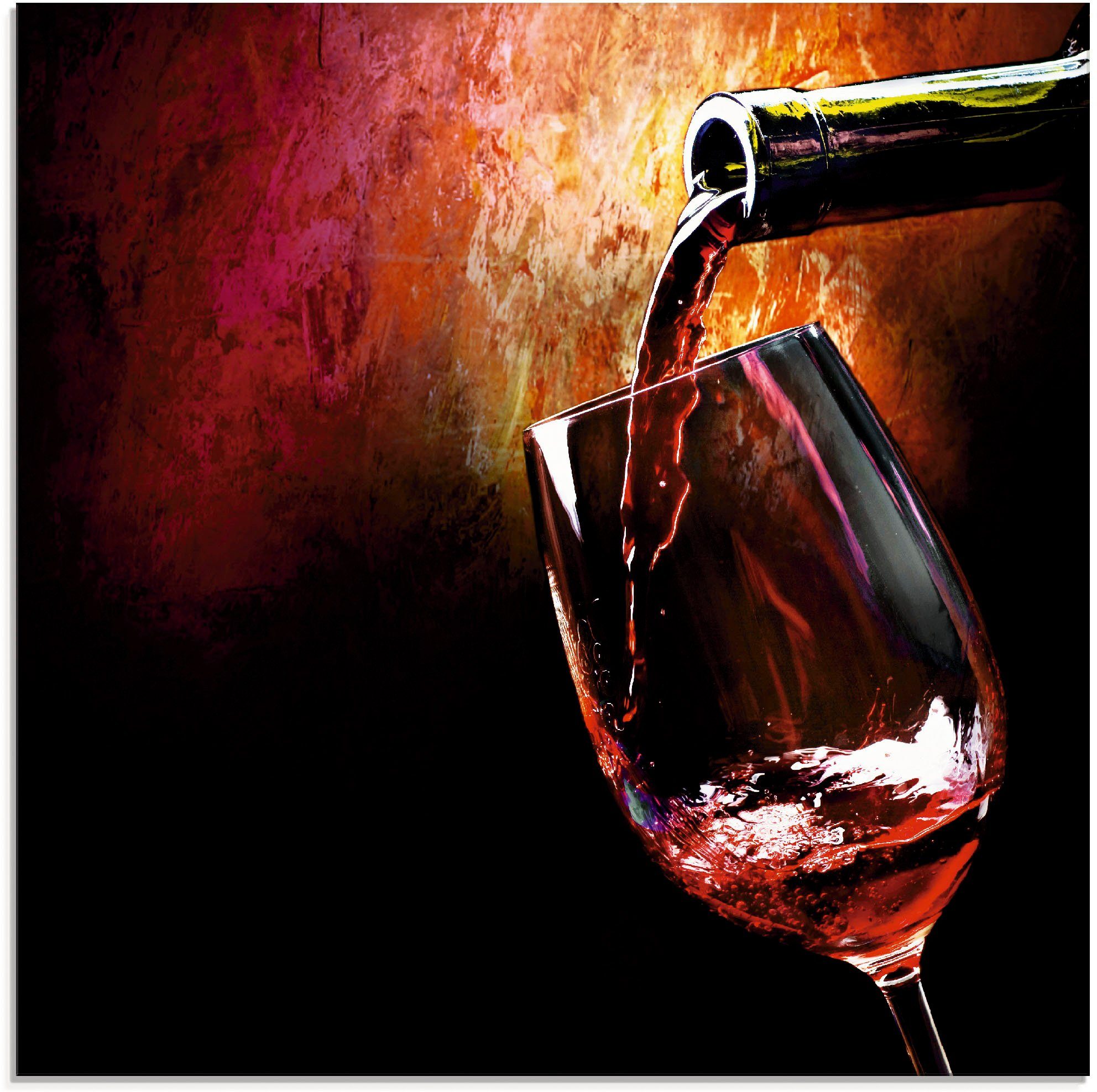Artland Glasbild Wein - Rotwein, Getränke (1 St), in verschiedenen Größen