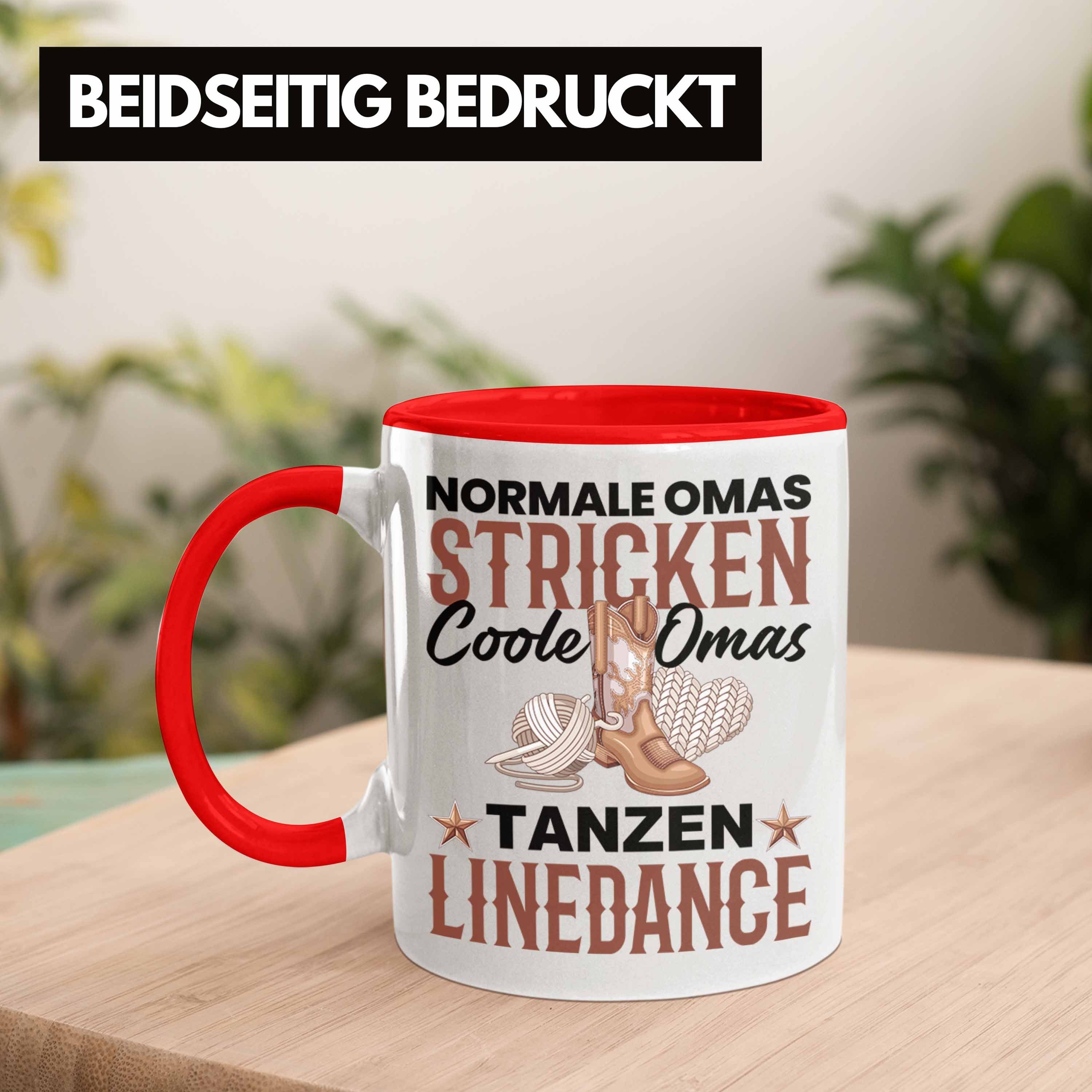 Trendation Tasse Oma Linedance Line Geschenk Oma Tänzerin Rot Geschenkide Dance Coole Tasse