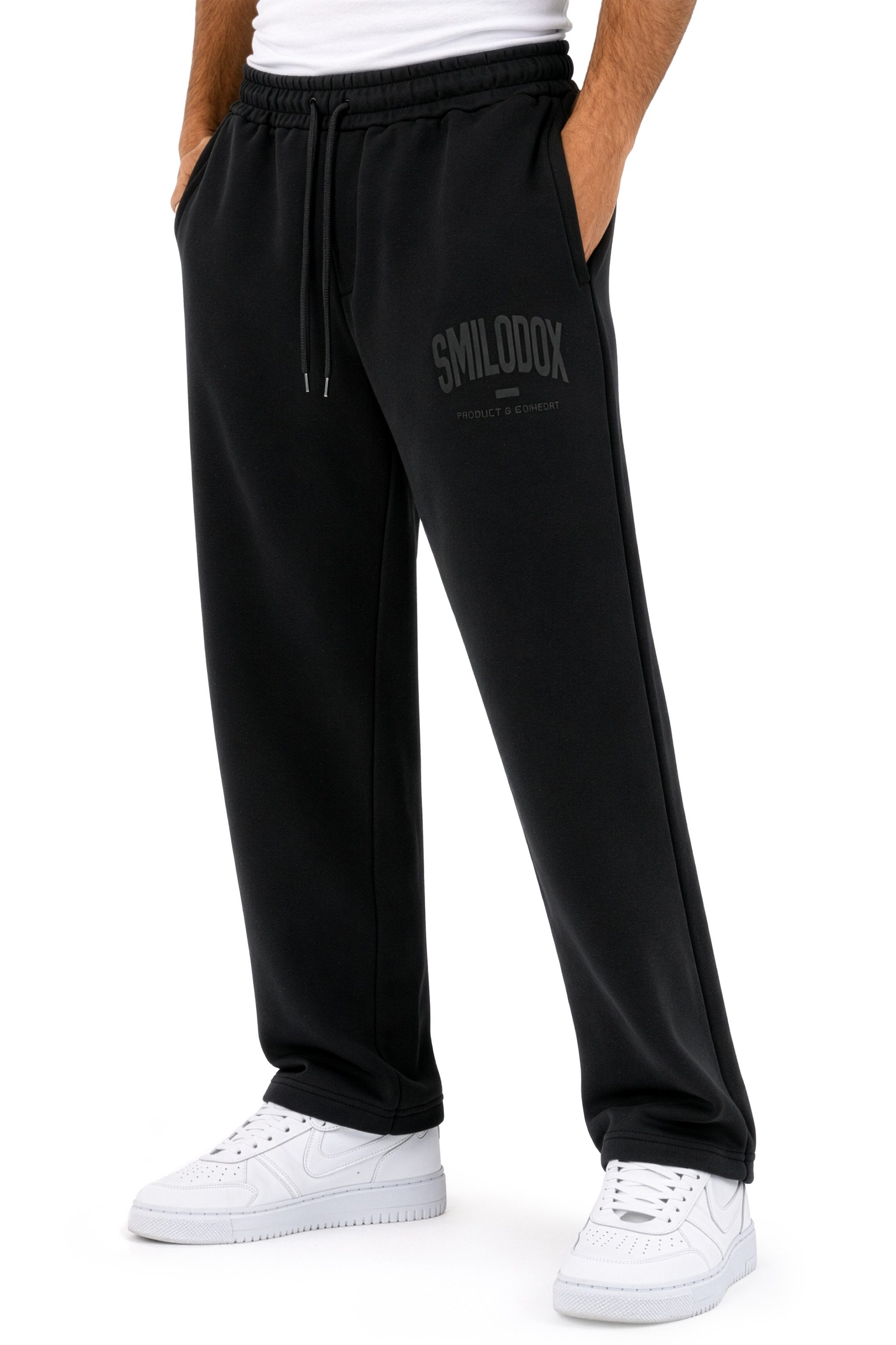 Smilodox Jogginghose Oswin, Trainingshose Herren, Baggy Fit mit elastischem Bund, Gym weites Bein, weiches Sweat, sportlicher Look, Logo-Detail