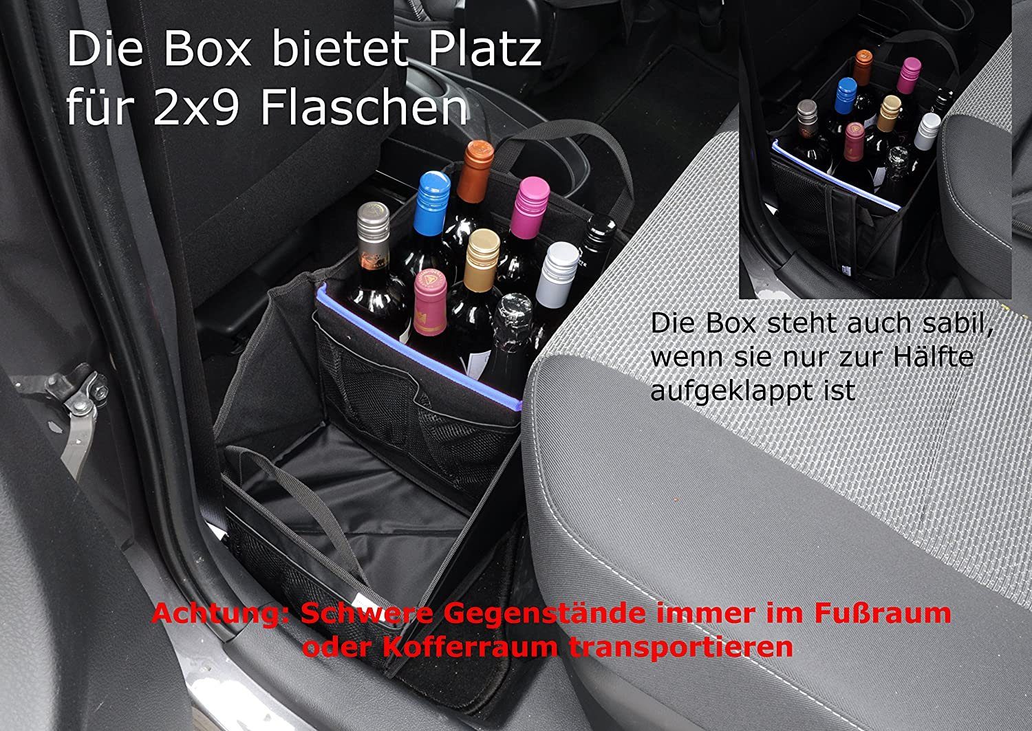 Kofferraumtasche Auto Kofferraum Organizer Klett Tasche Faltbox  Aufbewahrungsbox
