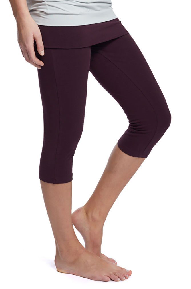 mit Capri, Rockelement Aubergine 3/4-Yoga-Rockhose Yogahose Thanda ESPARTO