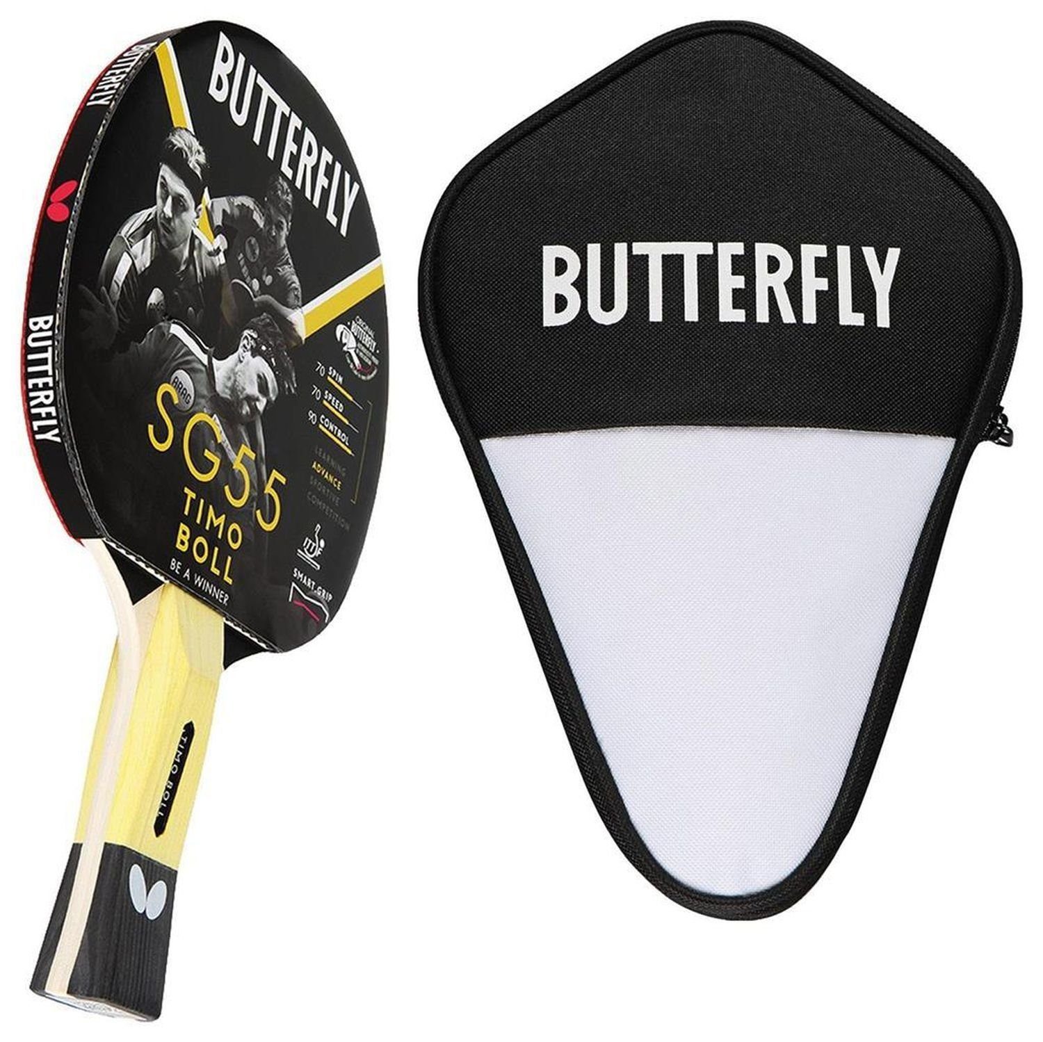 Tischtennisschläger 1x Timo Boll SG55 + Cell Case 1