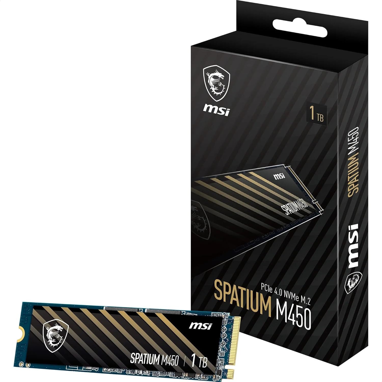 MSI Spatium M450 1TB NVMe PCIe 4.0 Lesen 3600 MB/s interne SSD (TB)