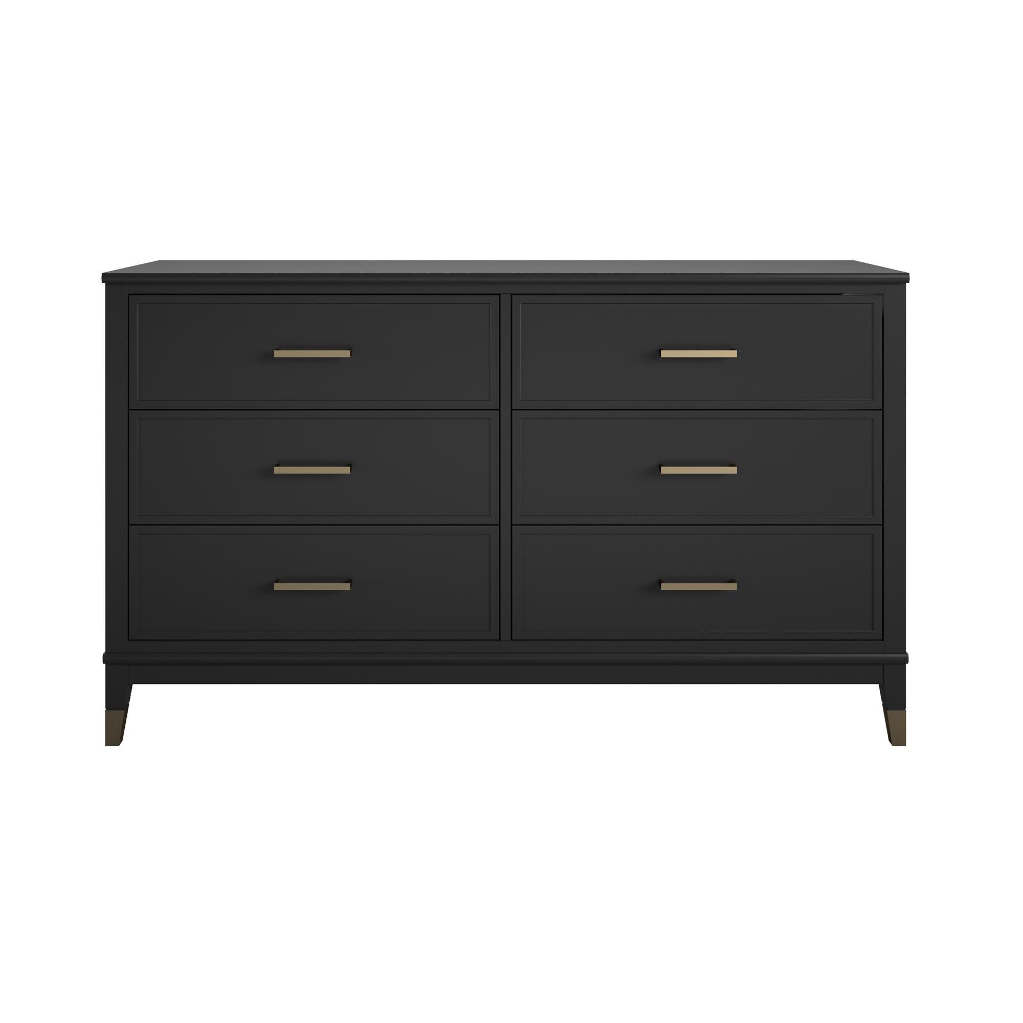 loft24 Kommode Westerleigh, Schubladenkommode, 6 Schubladen, Griffe in goldfarben, Breite 145 cm