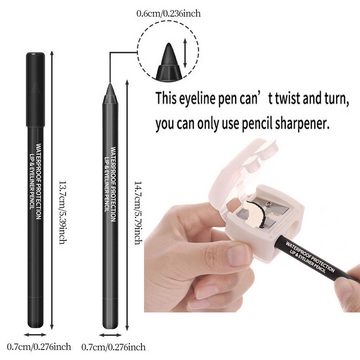 Silberstern Eyeliner 3 schwarze Eyeliner-Stifte, Perlglanz-Lidschattenstifte, 3-tlg., Schnell trocknender, wischfester, wasserfester Augen-Make-up-Eyeliner