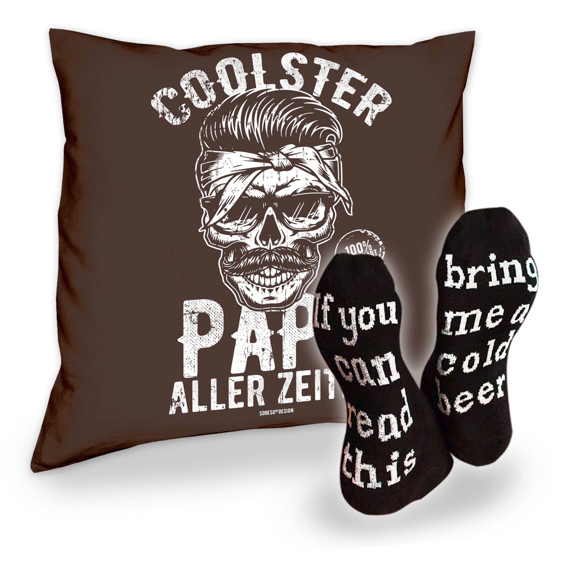 Soreso® Dekokissen »Kissen Coolster Papa aller Zeiten und Socken mit