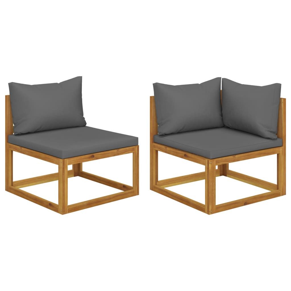 vidaXL Sofaelement 2-tlg. Sofagarnitur mit Dunkelgrauen günstig online kaufen