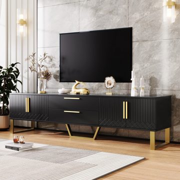Gotagee TV-Schrank Luxus Kommode Hochglänzender TV-Schrank Schließfächer Fernsehtisch