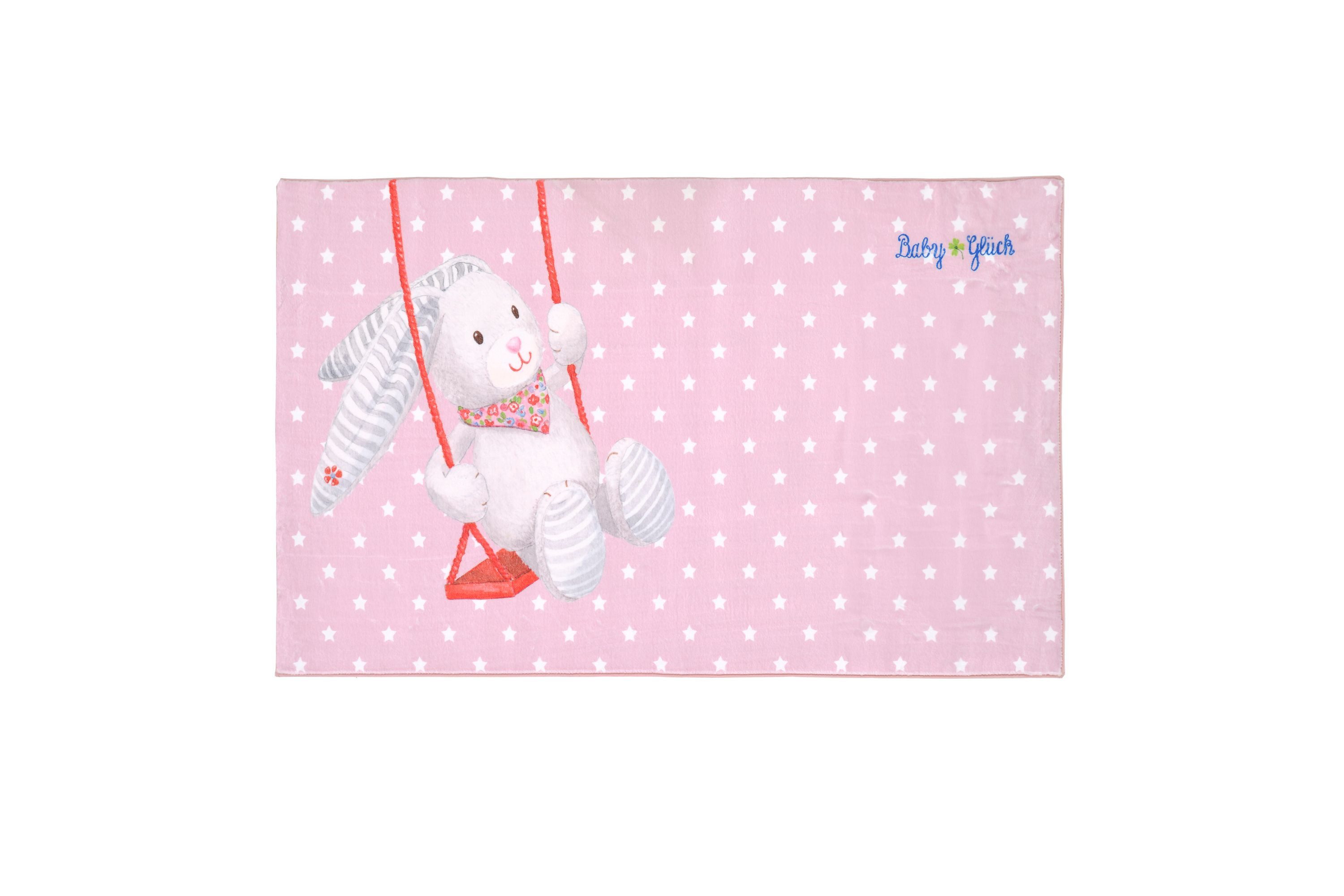 Babyglück Kinderteppich Baby Glück Hase rosa, rechteckig