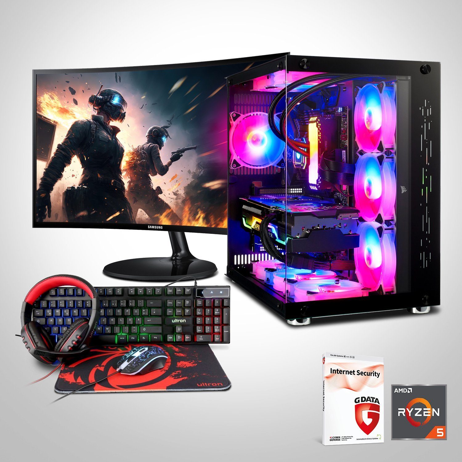 Memory PC GamingPCKomplettsystem (23,80", AMD Ryzen 5 5600G, Onboard