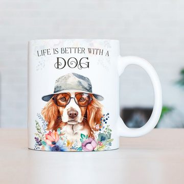 Cadouri Tasse KOOIKERHONDJE - Kaffeetasse für Hundefreunde, Keramik, mit Hunderasse, beidseitig bedruckt, handgefertigt, Geschenk, 330 ml